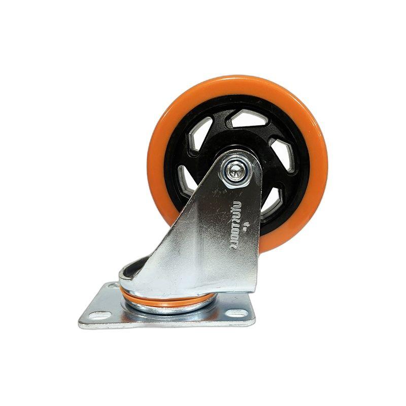 RUEDA INDUSTRIAL PVC/NARANJO 100KG 4'' UYU-3