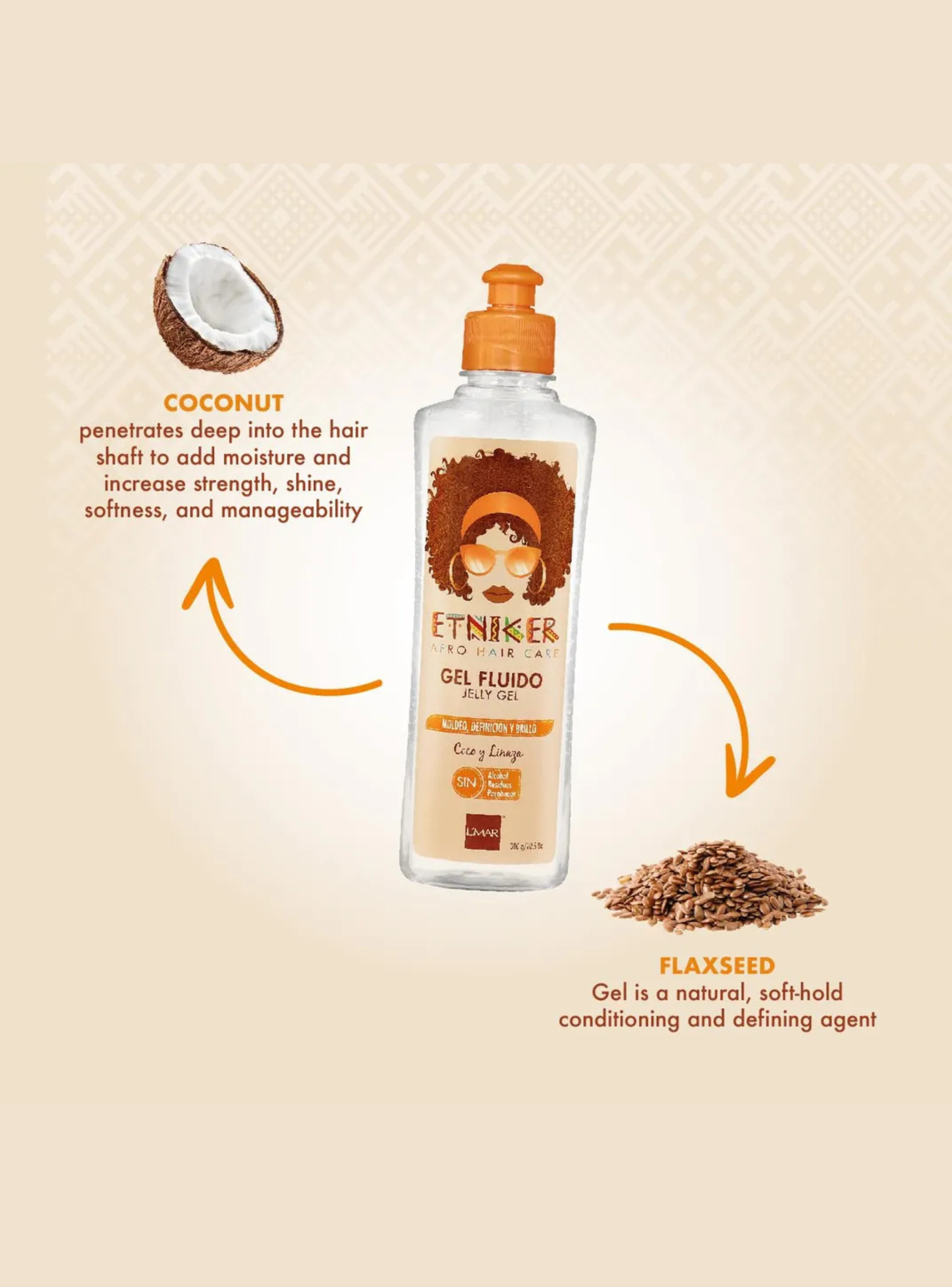 Etniker Gel Fluido 300g - Brillo Y Moldeo-3
