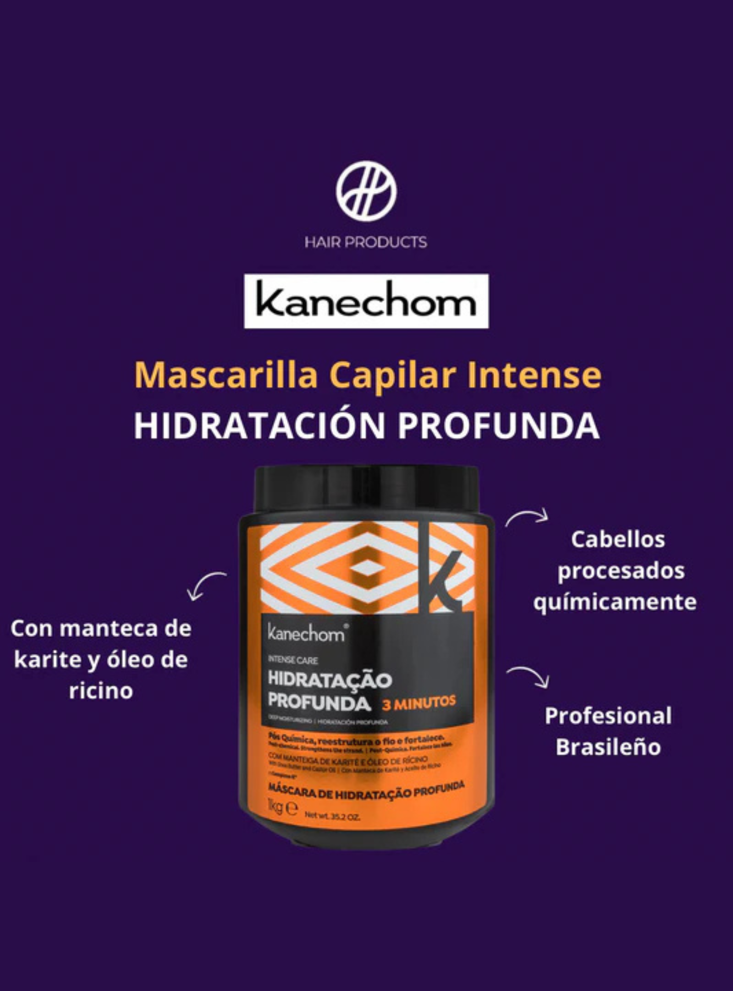 Máscara Capilar Hidratante Kanechom 1000g Brasilera-2