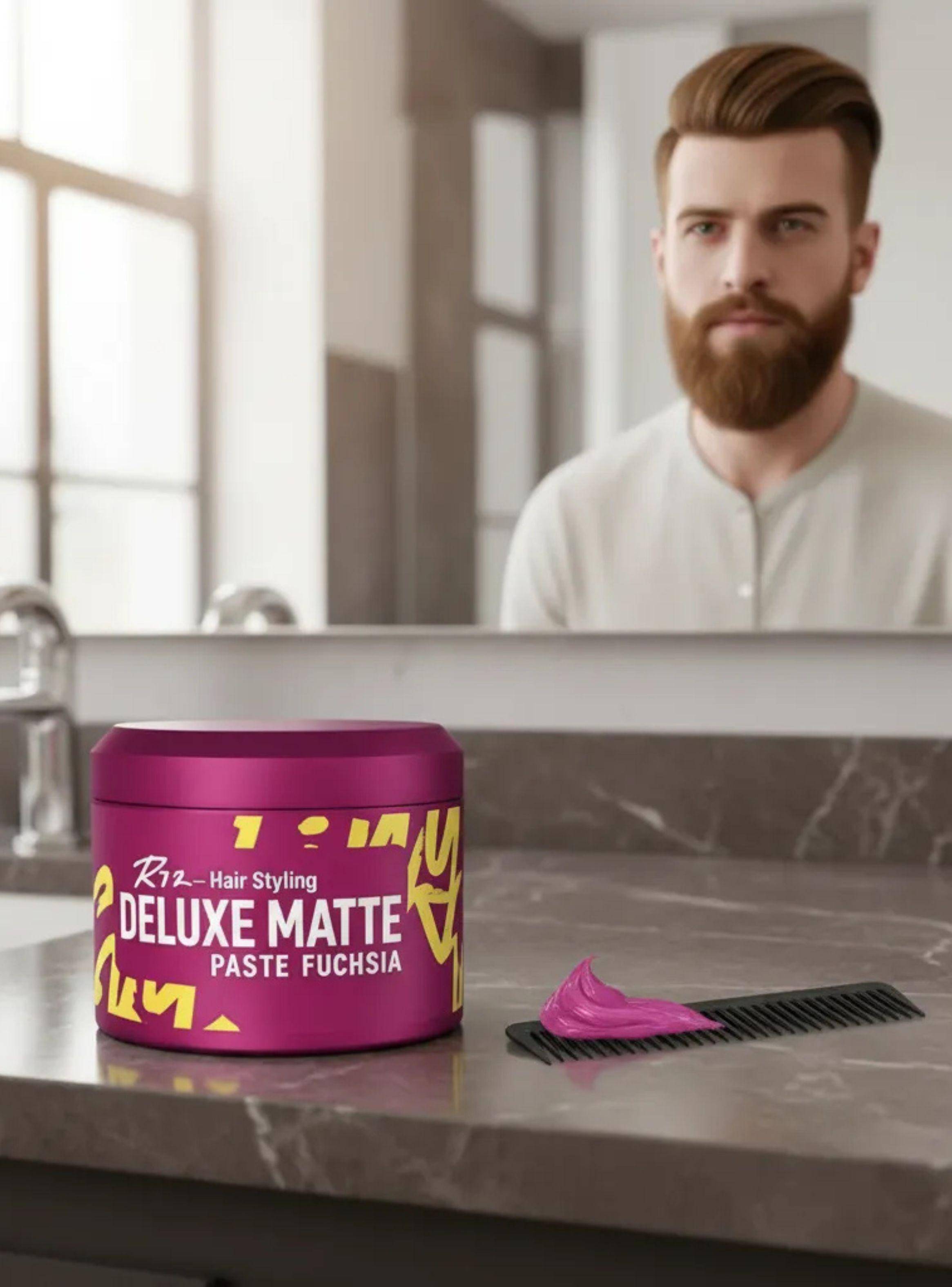 Cera Capilar Roqvel Deluxe Matte Paste Fuchsia Fijacion Mate 150ml-4