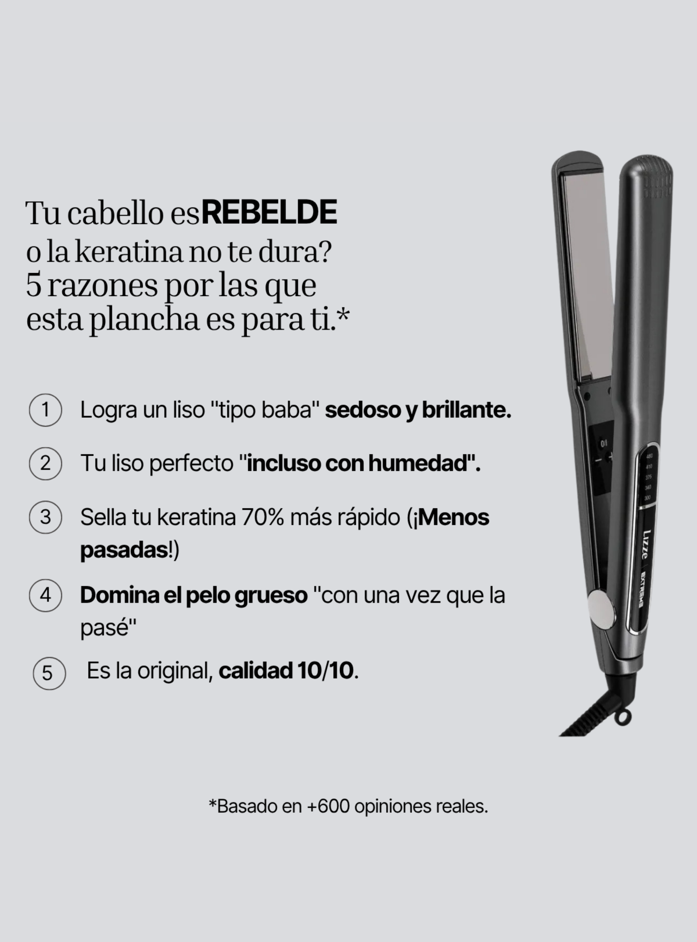Plancha Lizze Extreme 480°f Original Keratina Profesional-4