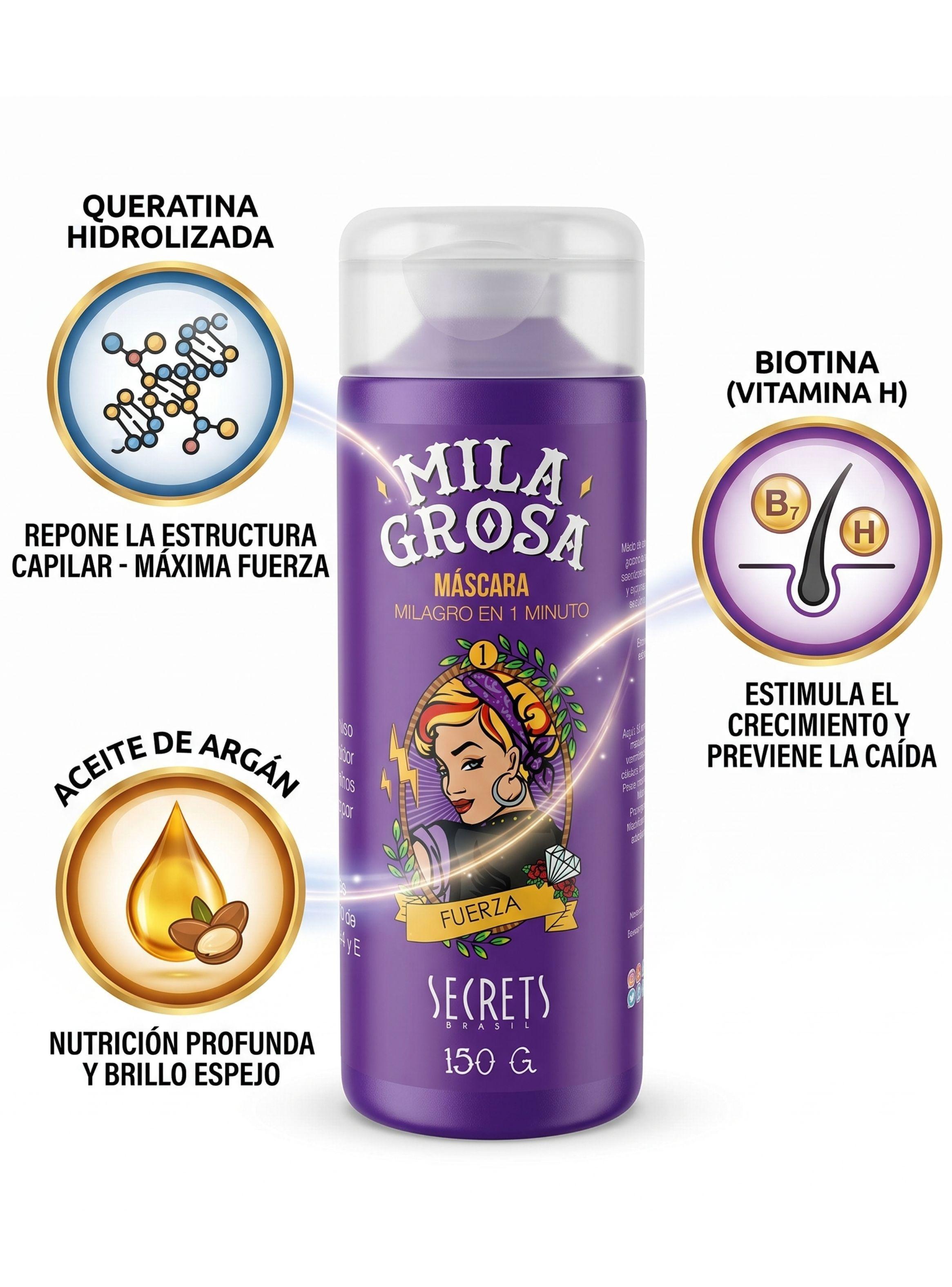 M scara Capilar Secrets Brasil Milagrosa Anti Age 150g-5