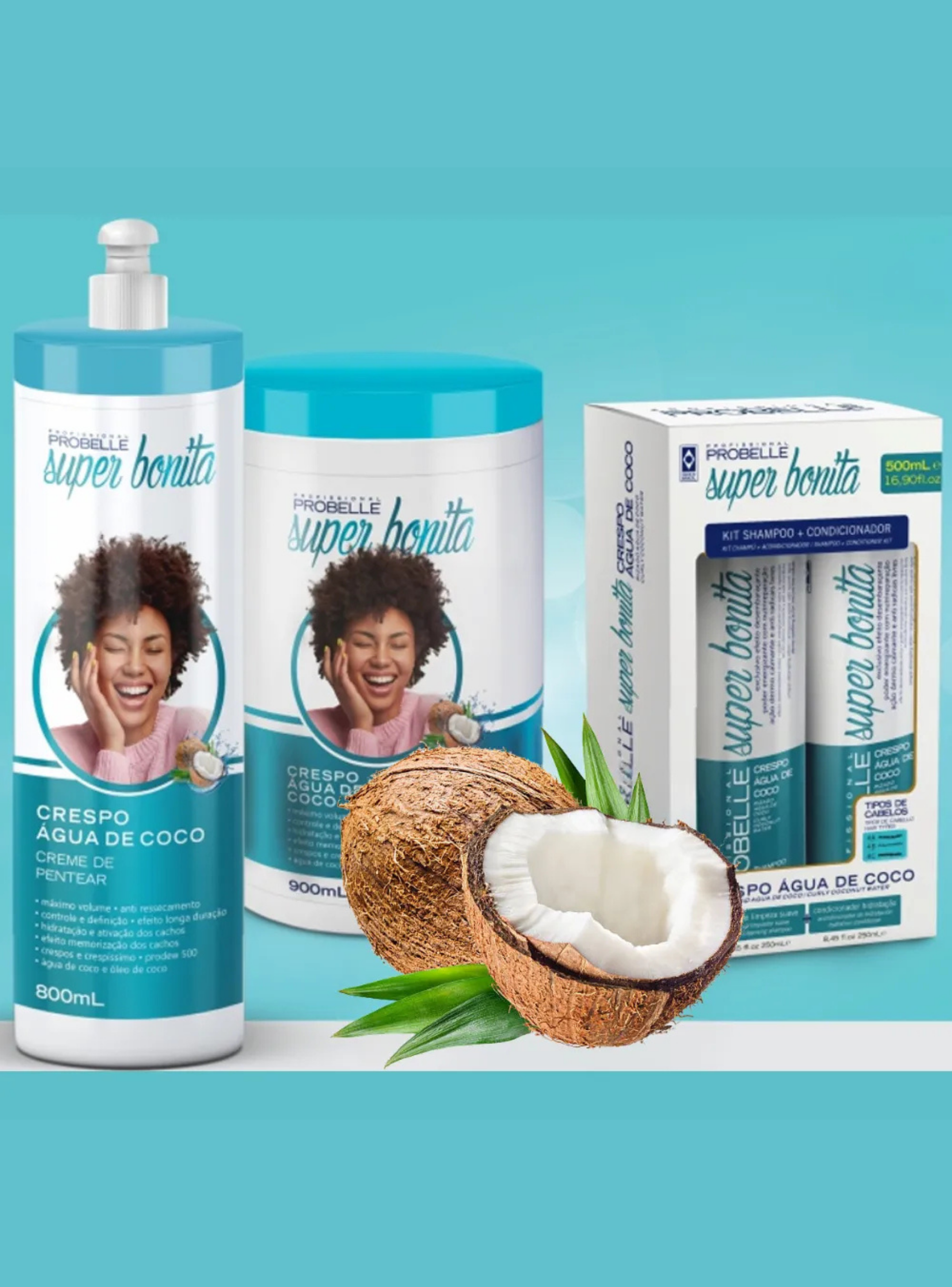 Set Cuidado Capilar Probelle Agua De Coco-2