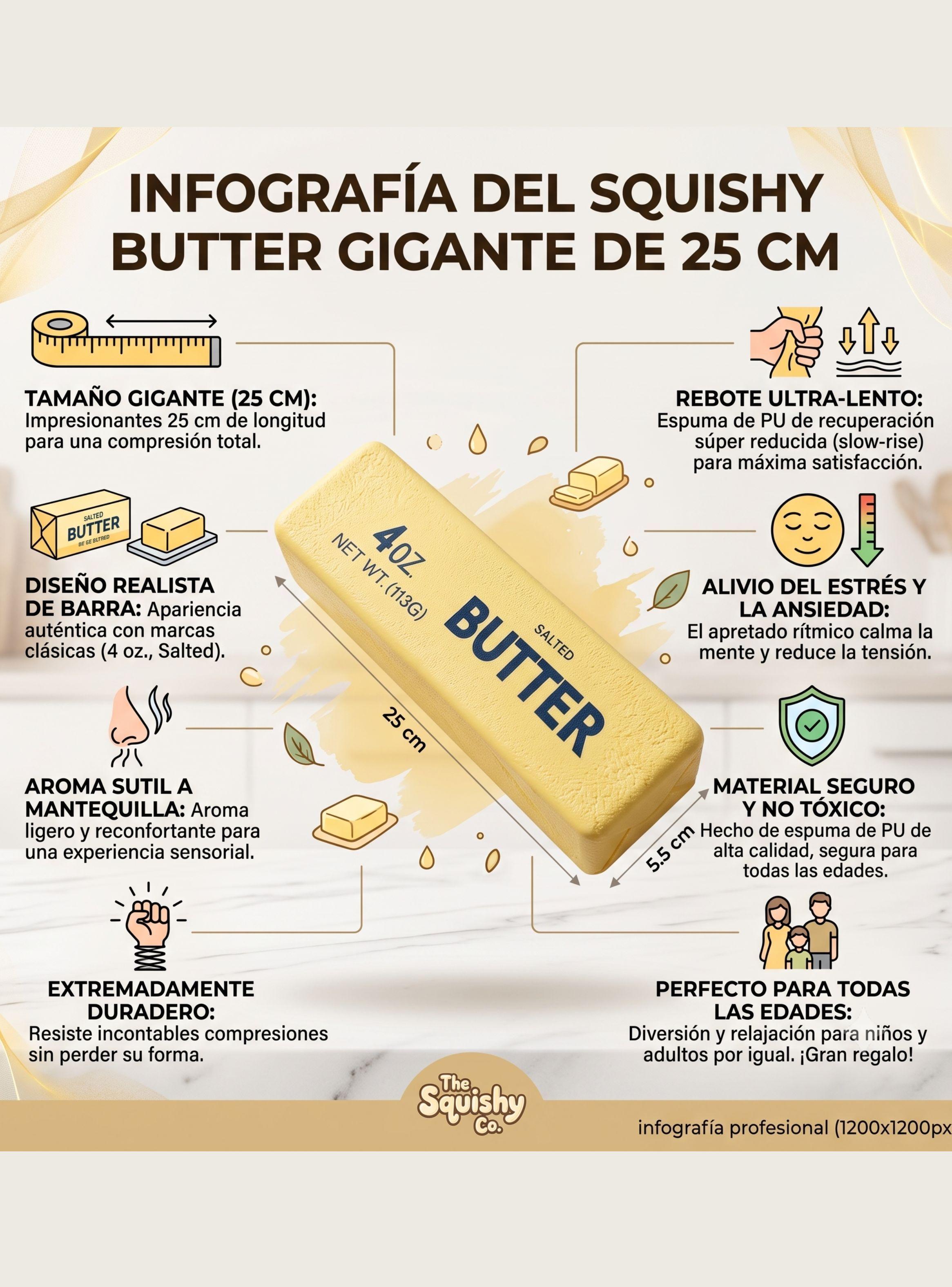 Butter Squishy Mantequilla Gigante 25 cm Juguete Sensorial Niños-3
