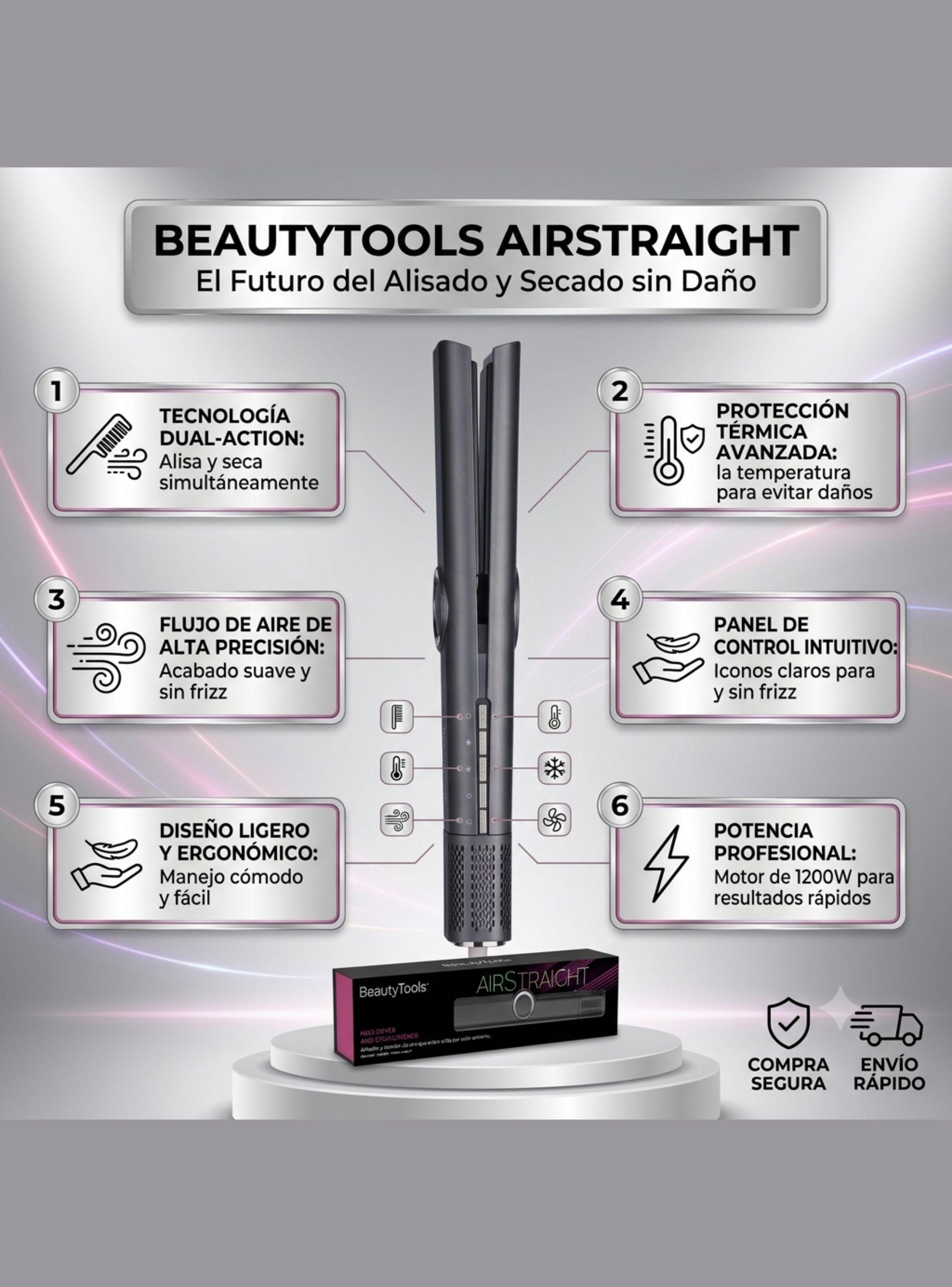 Plancha Alisadora de Aire Air Straight Beauty Tools 1200W-5