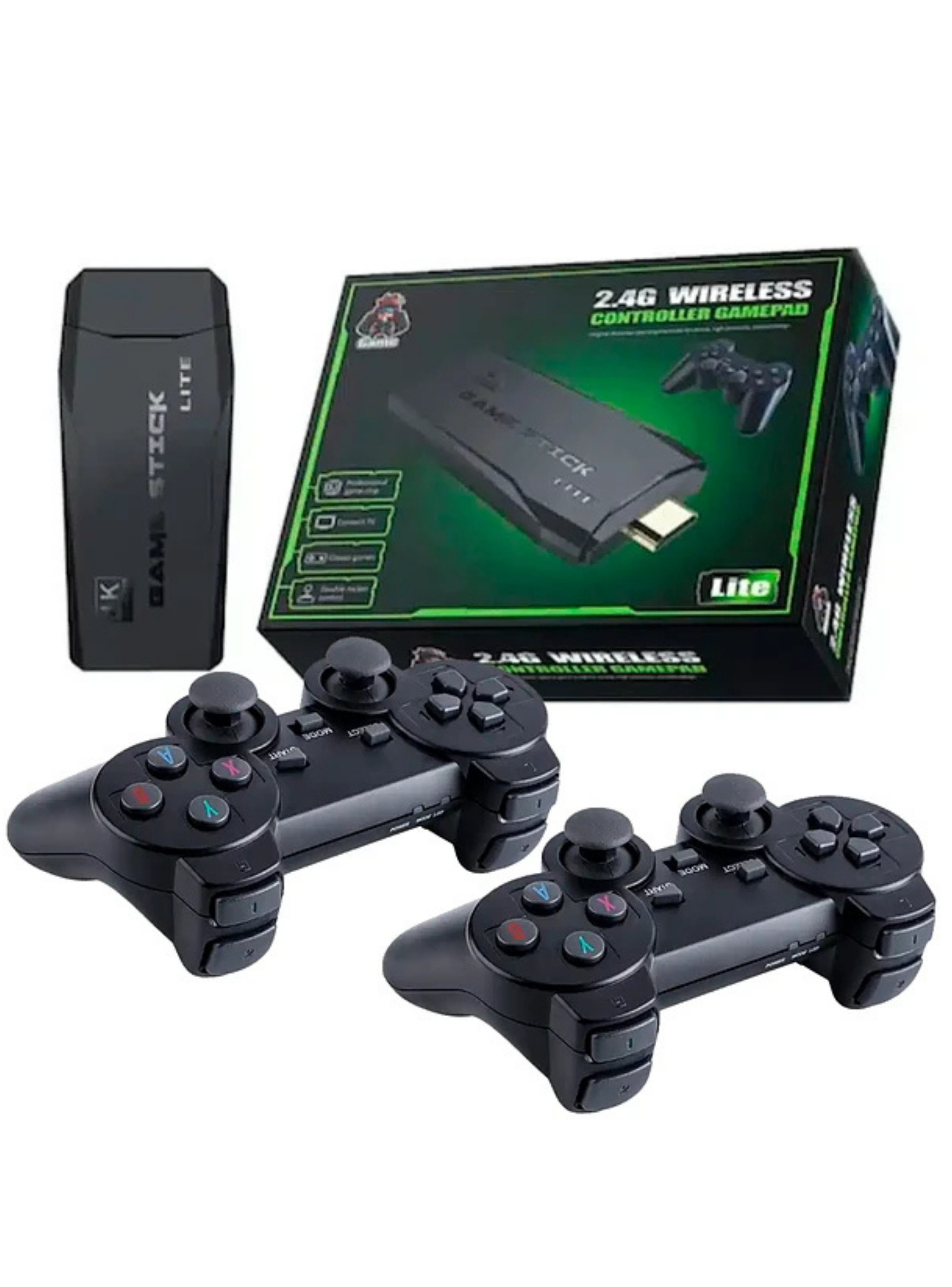 Consola Retro Game Stick 4k 20.000 Juegos Doble Control Negro-0