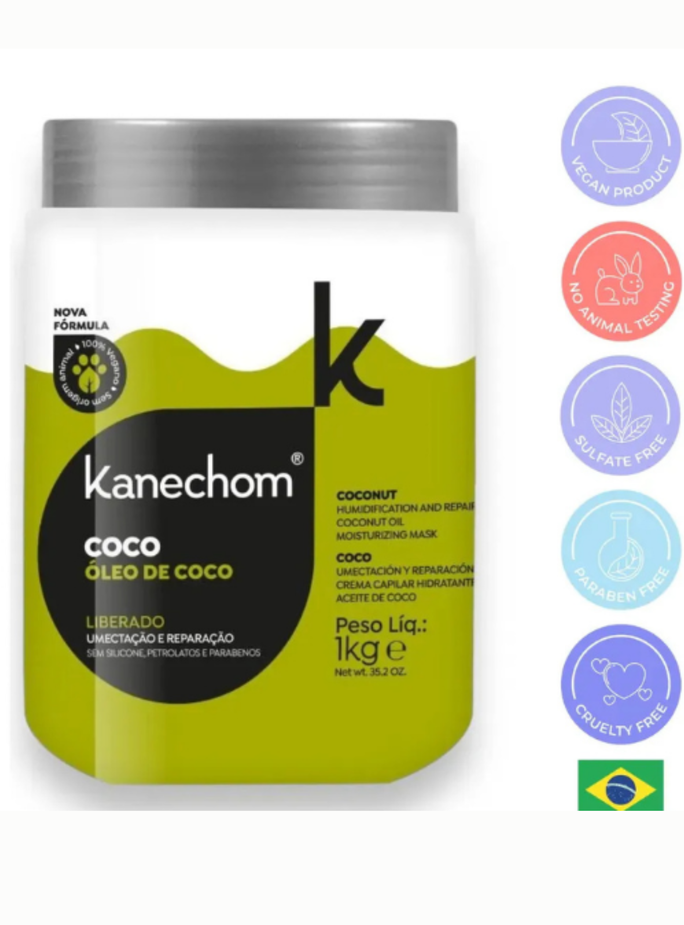Kit Tratamiento Capilar Brasileño Kanechom Coco+ Serum Açaí-5