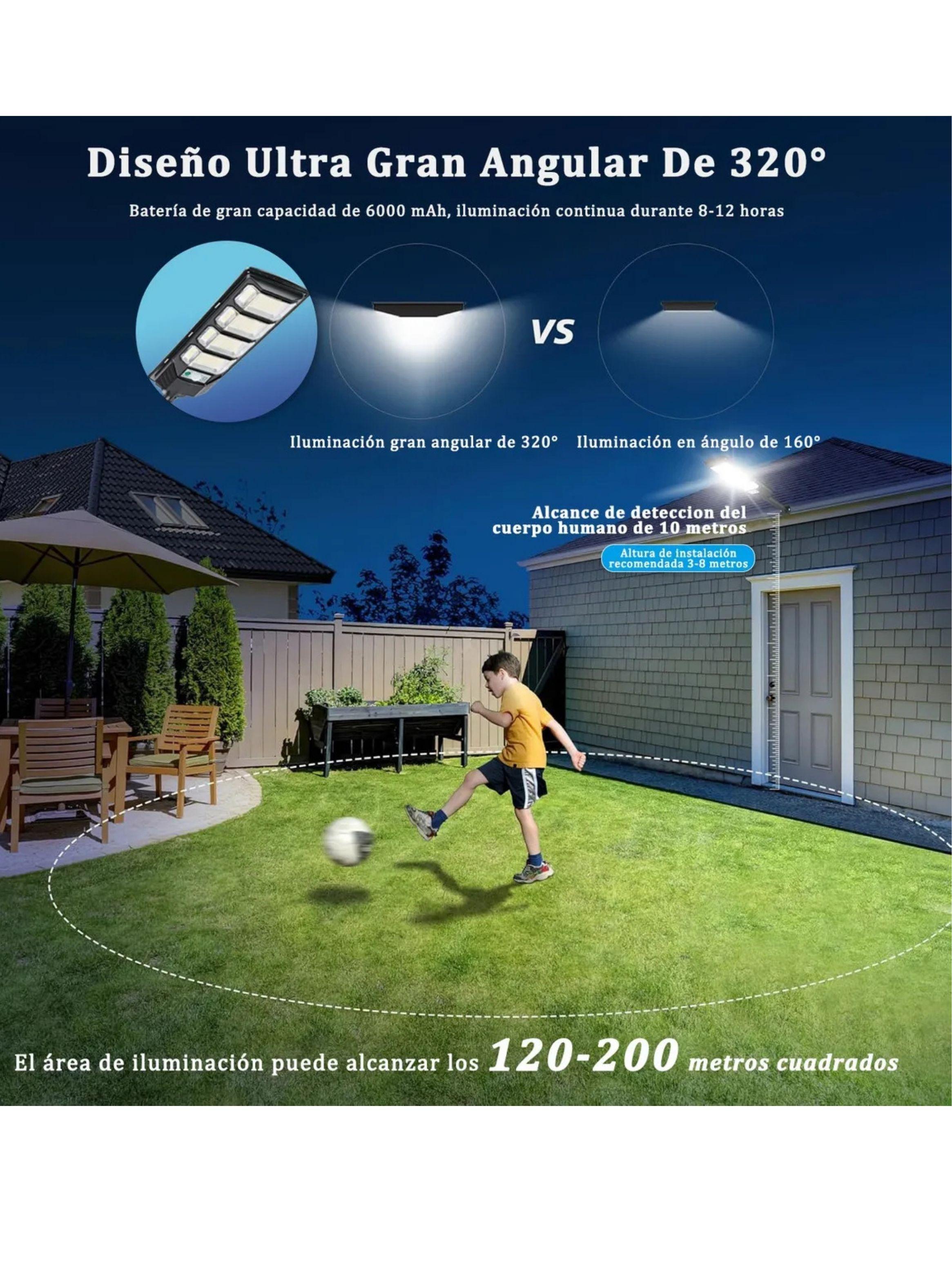 Foco Solar 500W Led Exterior Sensor Movimiento Control-4