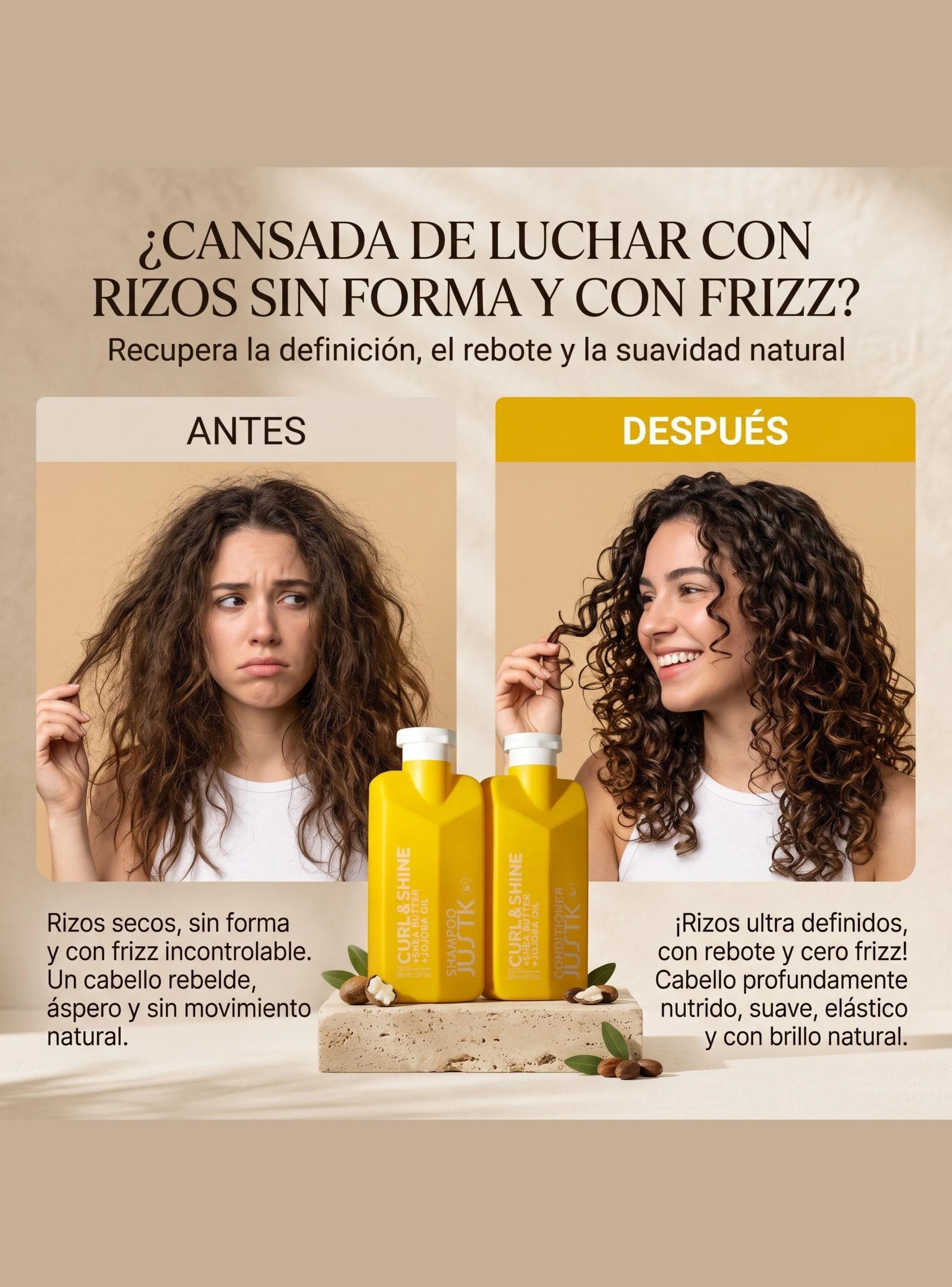 Pack Shampoo Acondicionador Rizos Definidos Karite 300ml c/ u-3