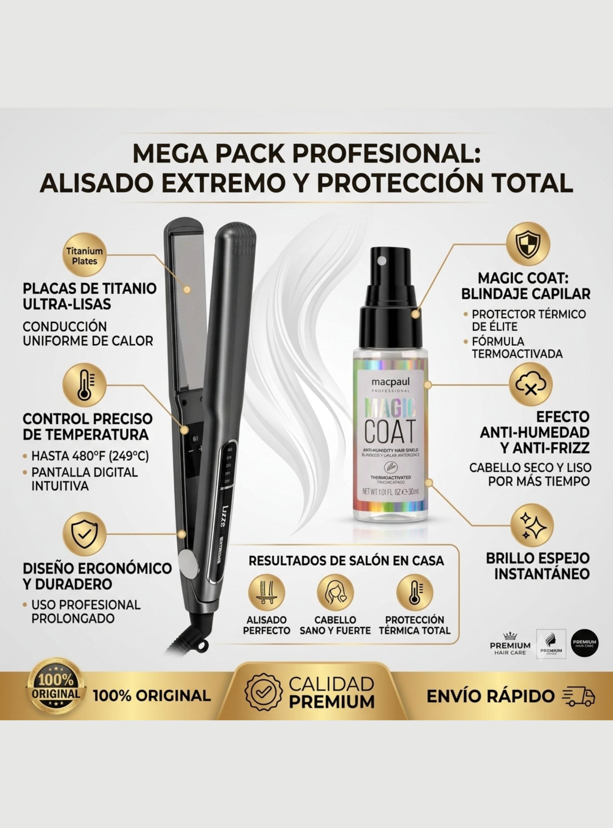 Kit Plancha de Pelo Lizze Extreme 220V Protector T rmico Macpaul-2
