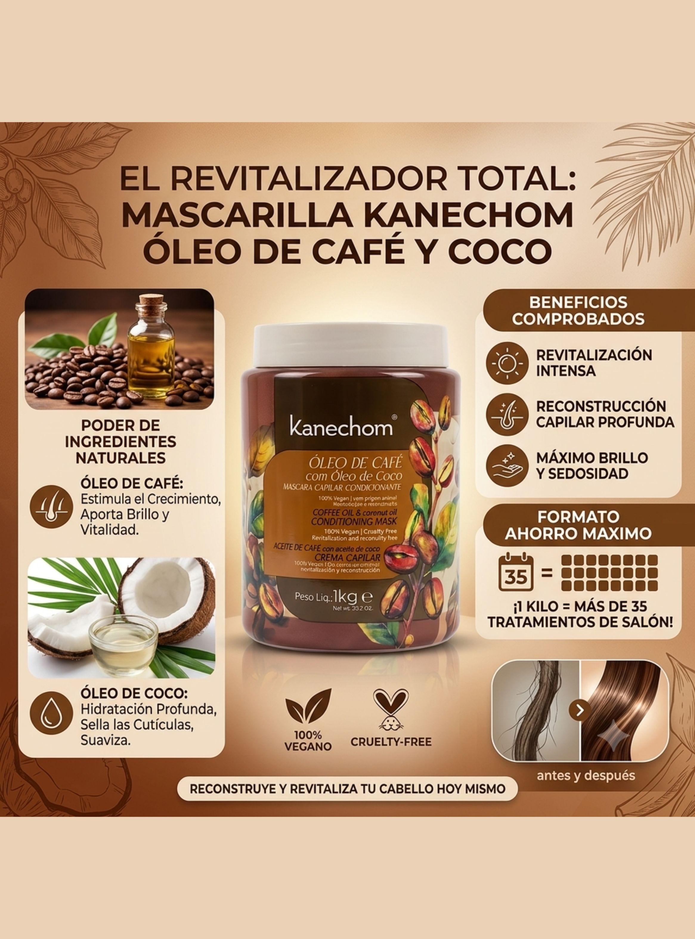 Mascarilla capilar Kanechom Oleo Cafe Coco frizz 1Kg-3