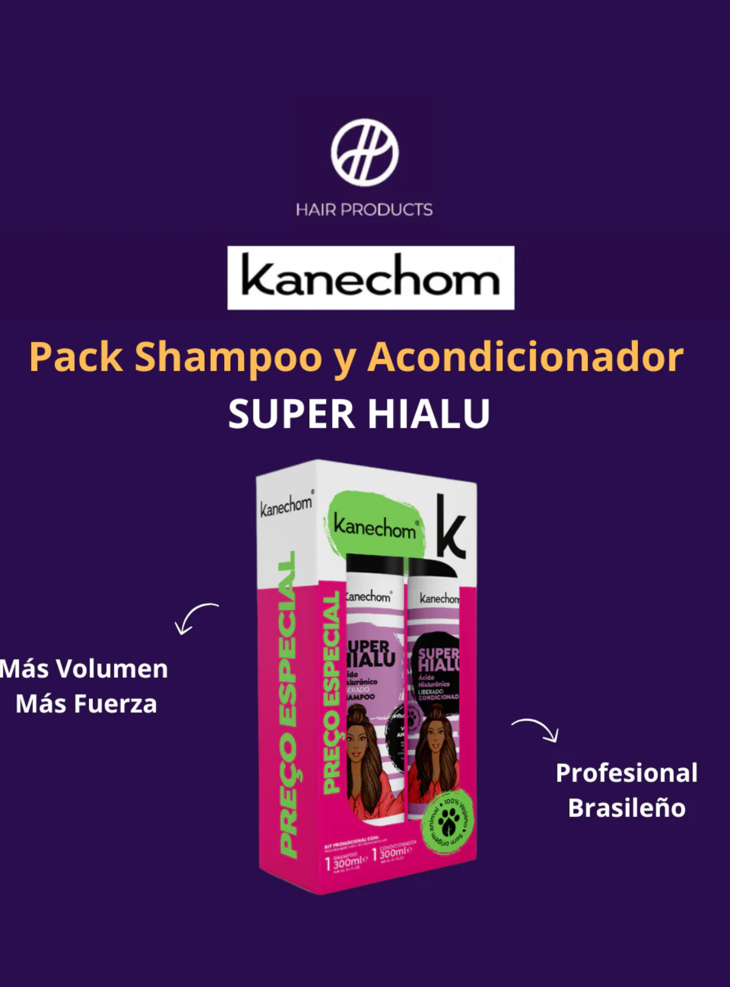 Kanechom Shampoo + Acondicionador Super Hialu Crecimiento-2
