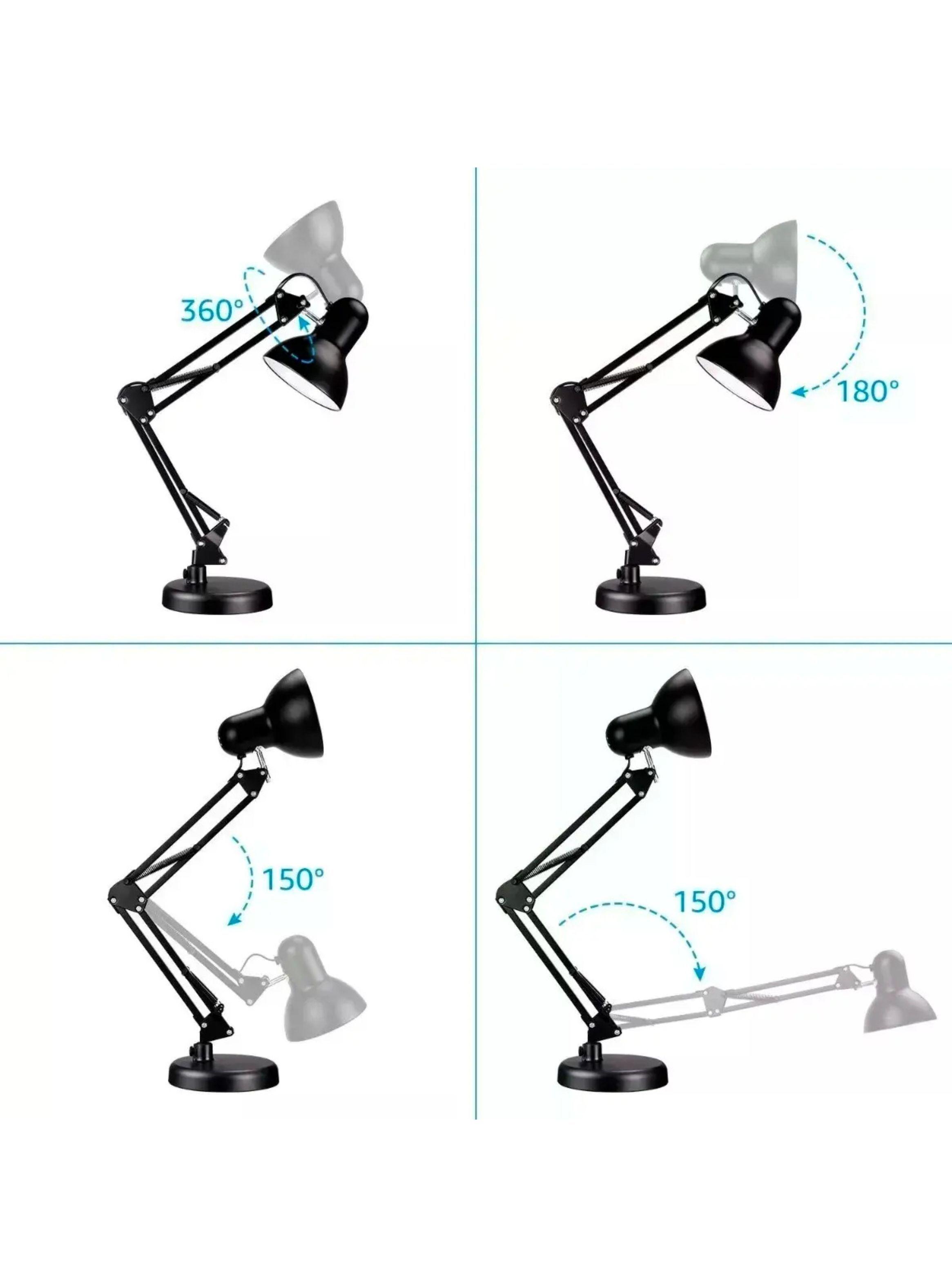 Lampara Escritorio Pixar Flexible Met lica Con Base Y Prensa-5