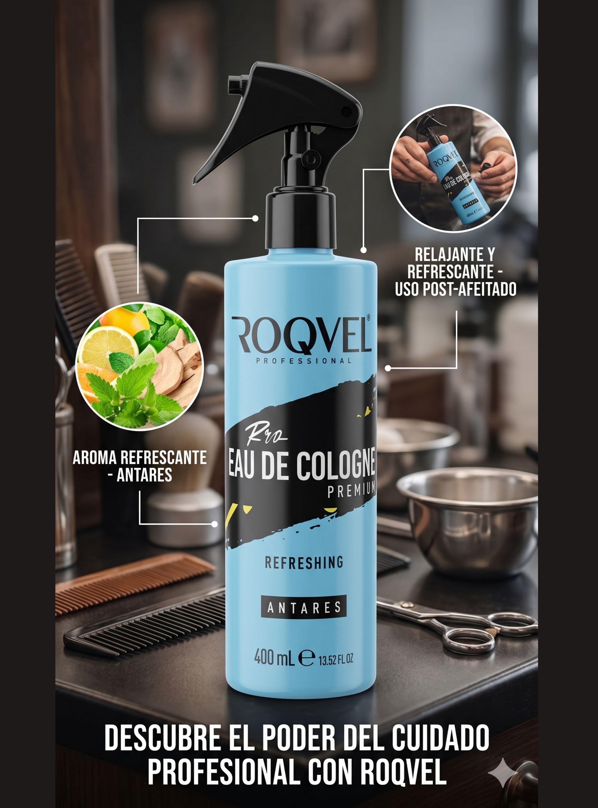Colonia Roqvel Antares Eau De Cologne Premium Barberia 400ml-3