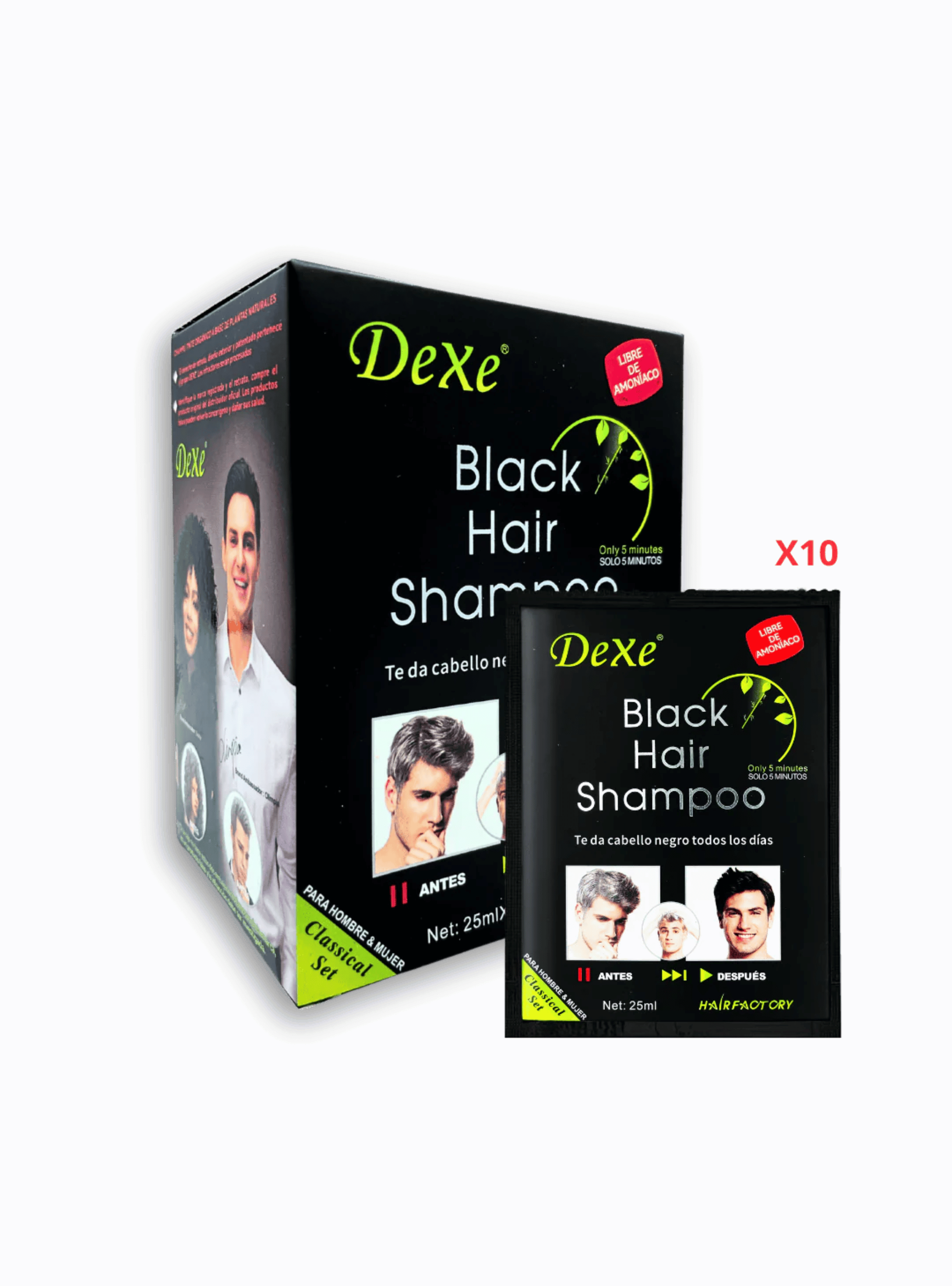 Champú colorante tinte  Cubre Canas Negro-2