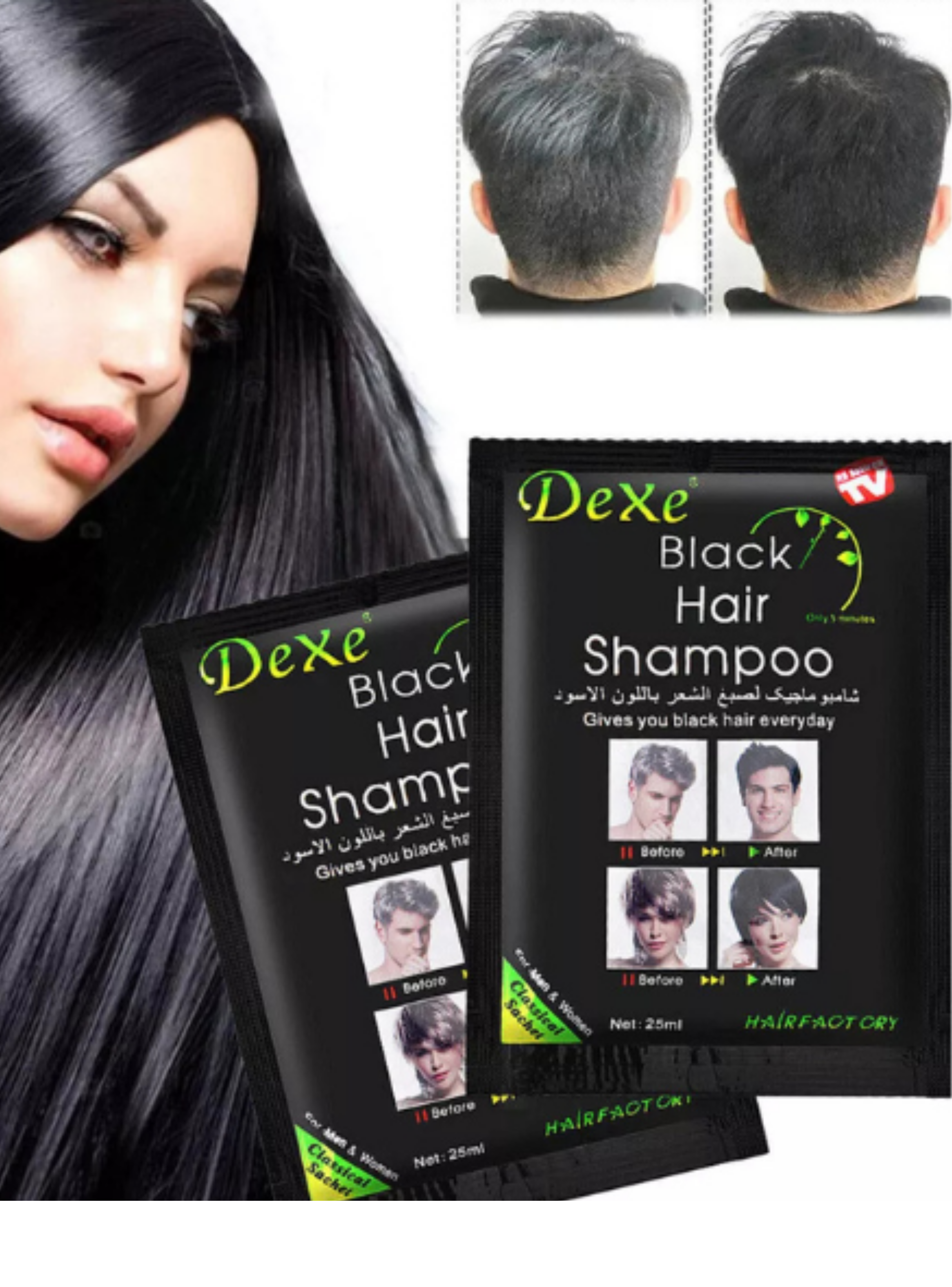 Champú colorante tinte  Cubre Canas Negro-3