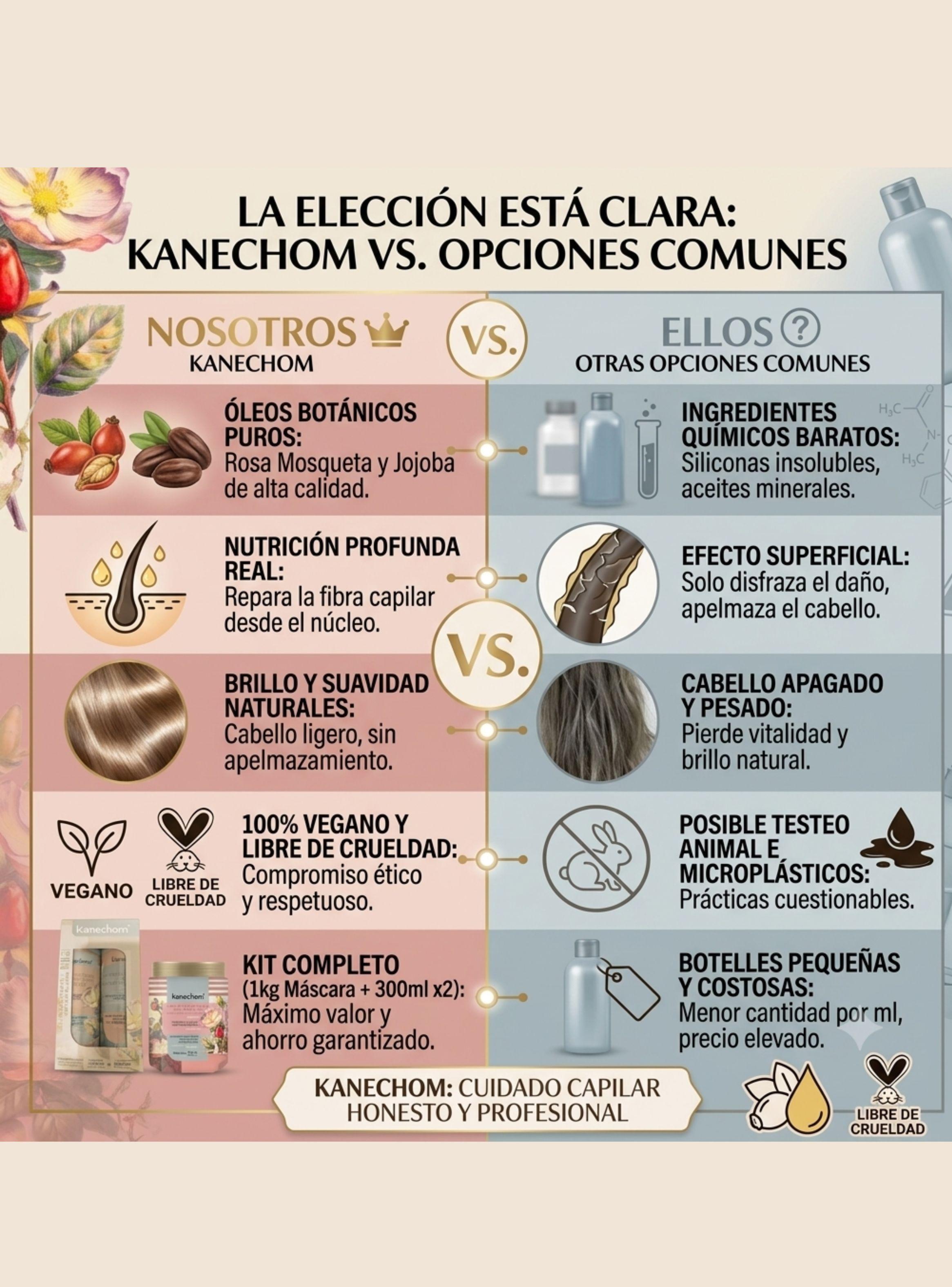 Kit Capilar Kanechom Rosa Mosqueta Jojoba Mascarilla 1Kg-4