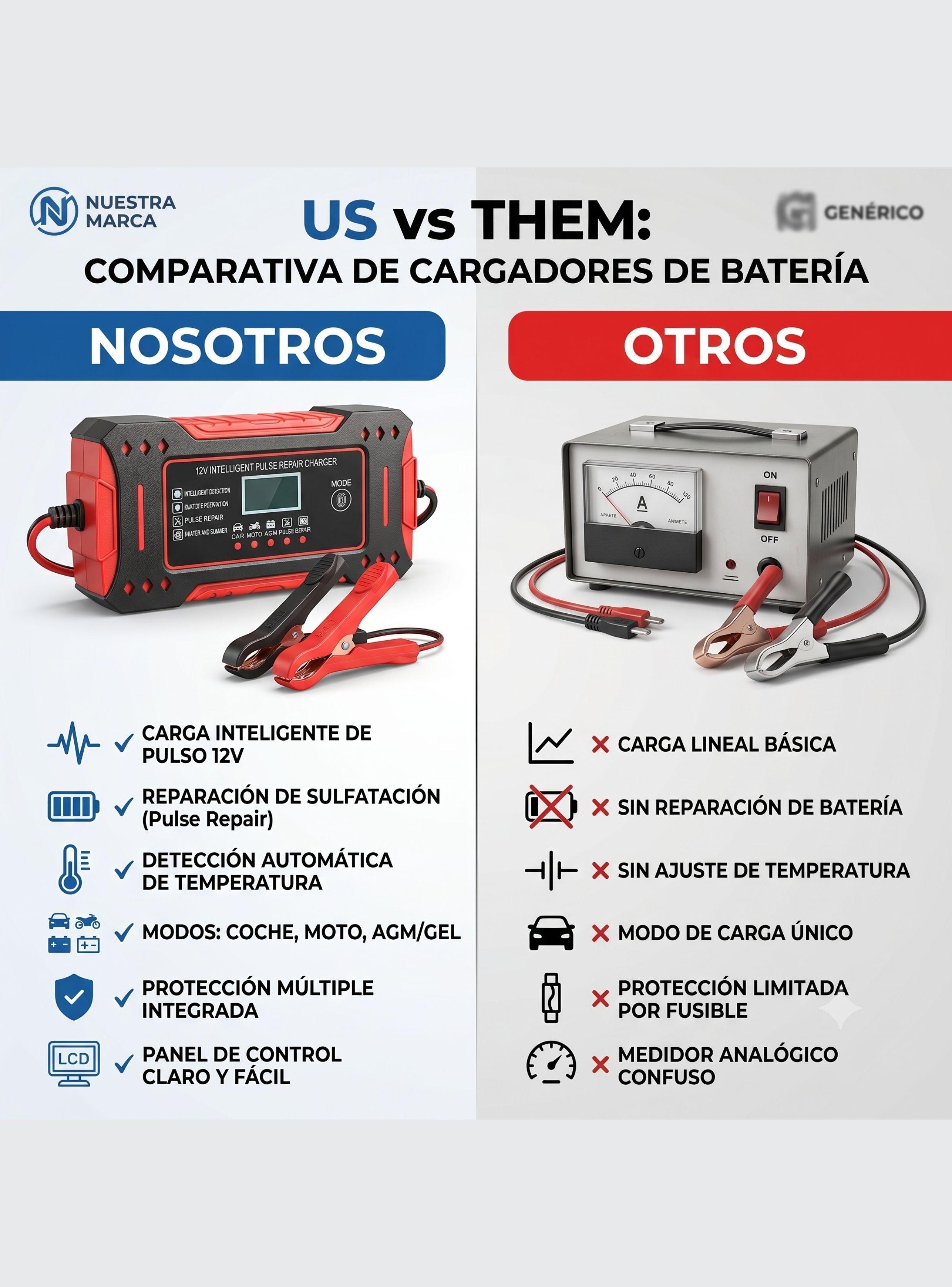 Cargador y Mantenedor de Bater a Inteligente 12V 6A con Pantalla LCD-3