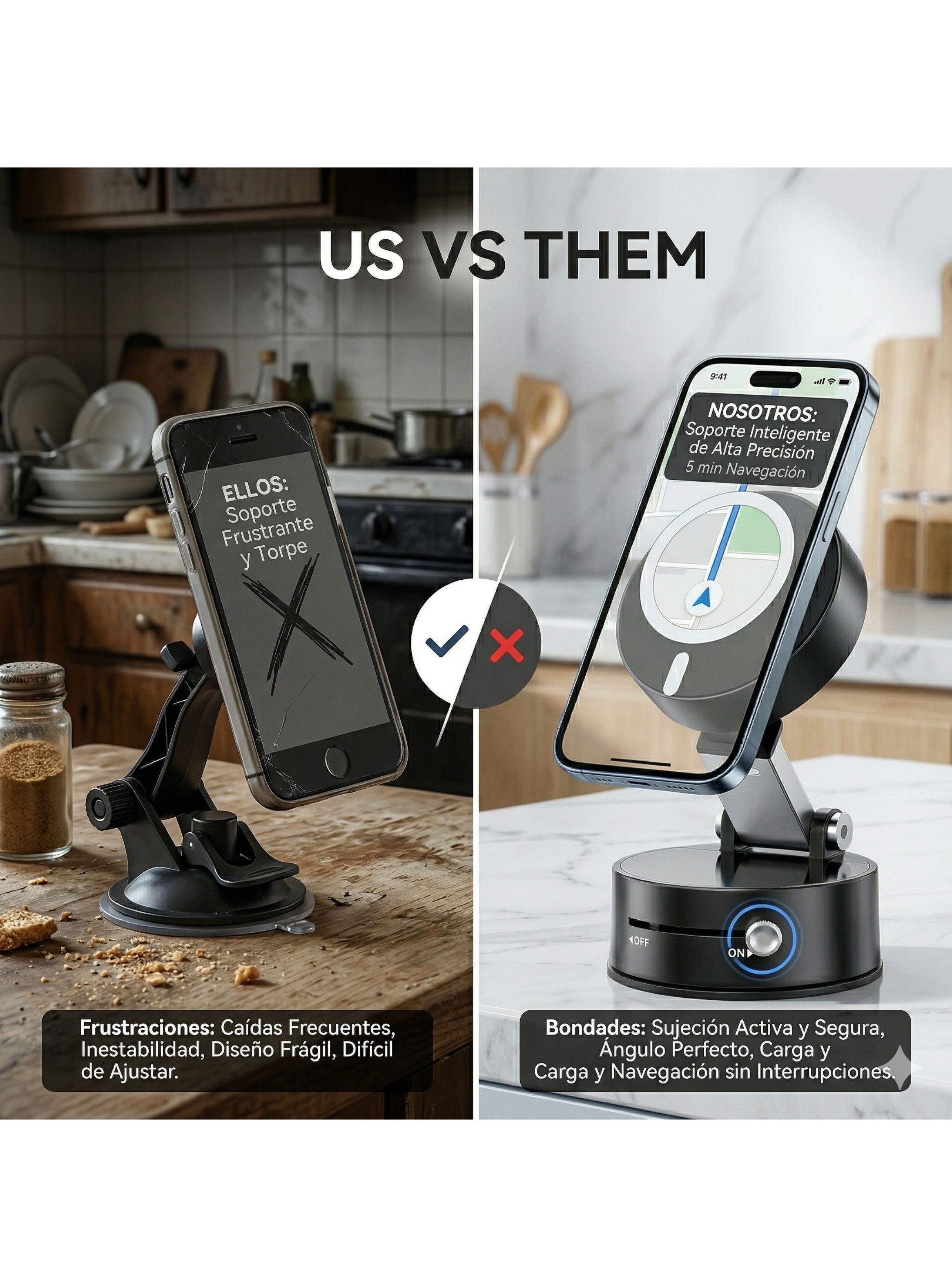 Soporte Celular Magnetico Succion Vacio Auto MagSafe 360-6