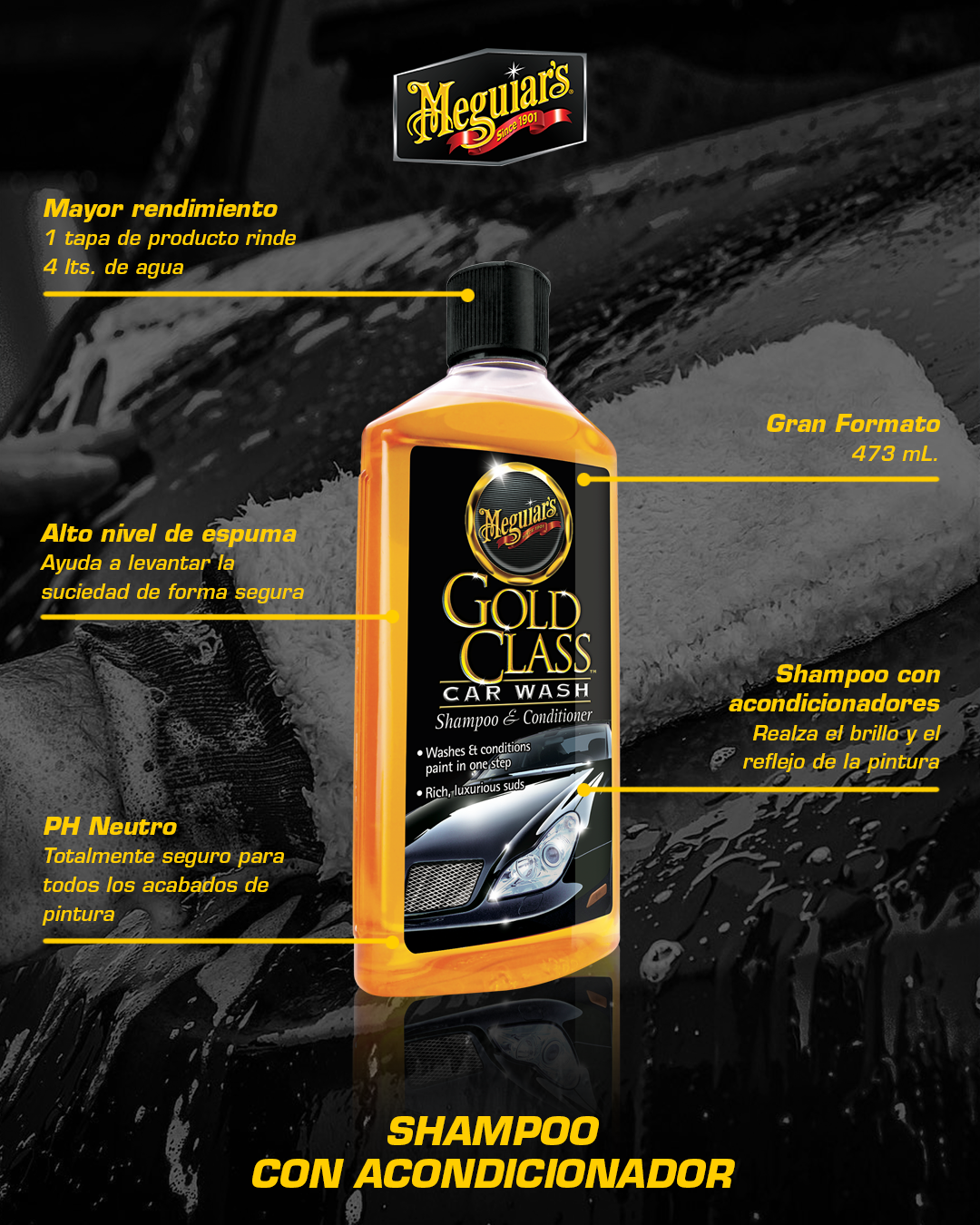 Shampoo Para Auto Meguiars Gold Class Car Wash & Conditioner-3