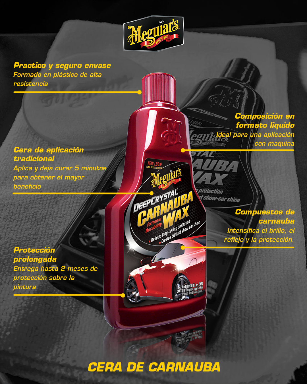 Cera Para Autos Meguiars Deep Crystal Carnauba Wax-4