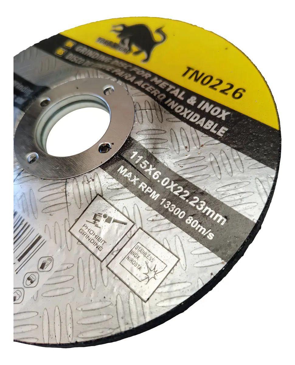Pack 25 Discos de Desbaste 115 mm (4 1/2") x 6 mm Toro Negro-2