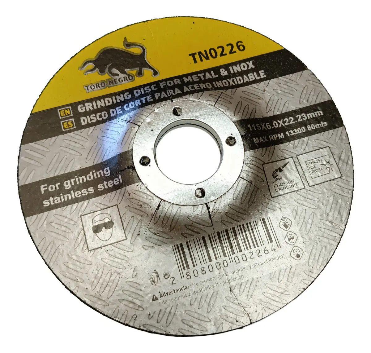 Pack 25 Discos de Desbaste 115 mm (4 1/2") x 6 mm Toro Negro-4