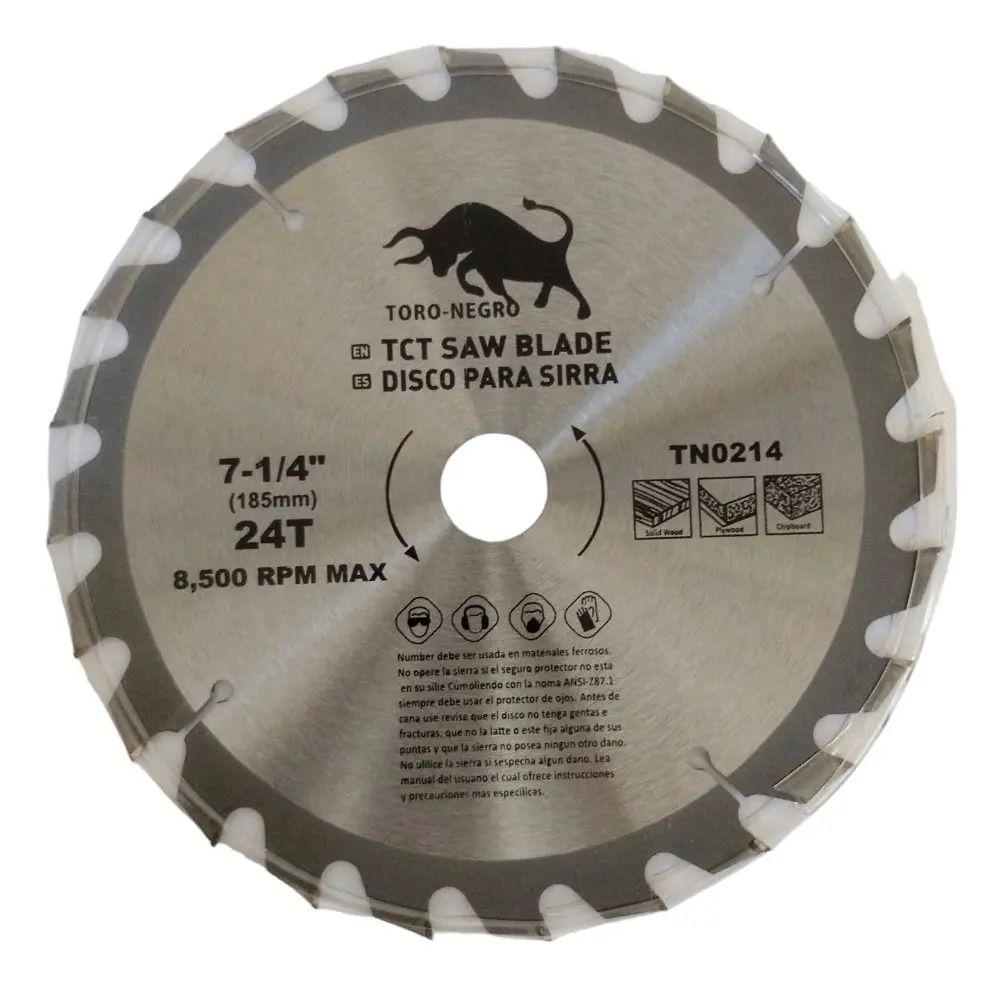 Disco Sierra Circular para Madera 185 mm (7 1/4") 24 Dientes Toro Negro-1