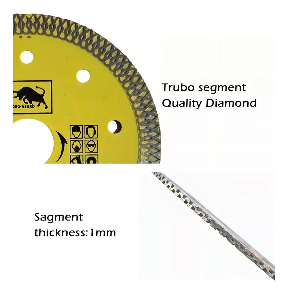 Disco Diamantado Turbo Extra Fino 115 mm (4 1/2") Toro Negro-1