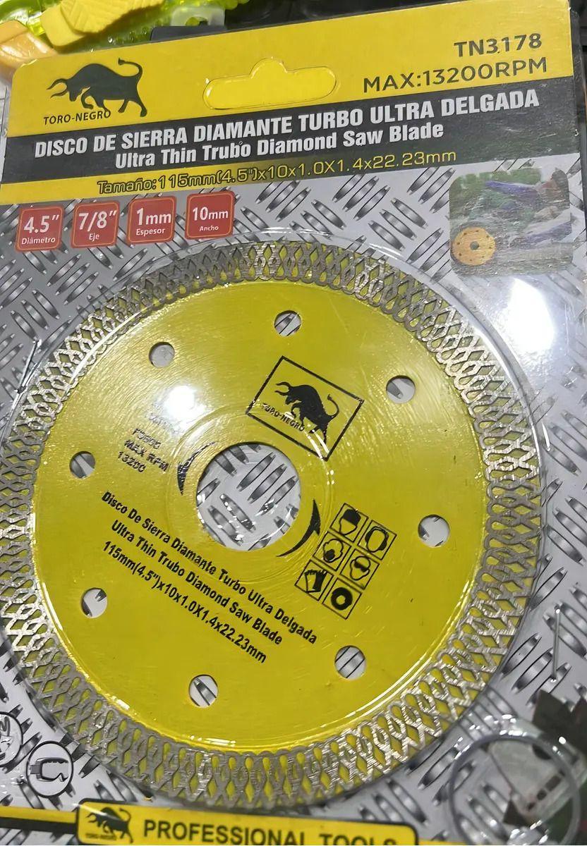Disco Diamantado Turbo Extra Fino 115 mm (4 1/2") Toro Negro-3