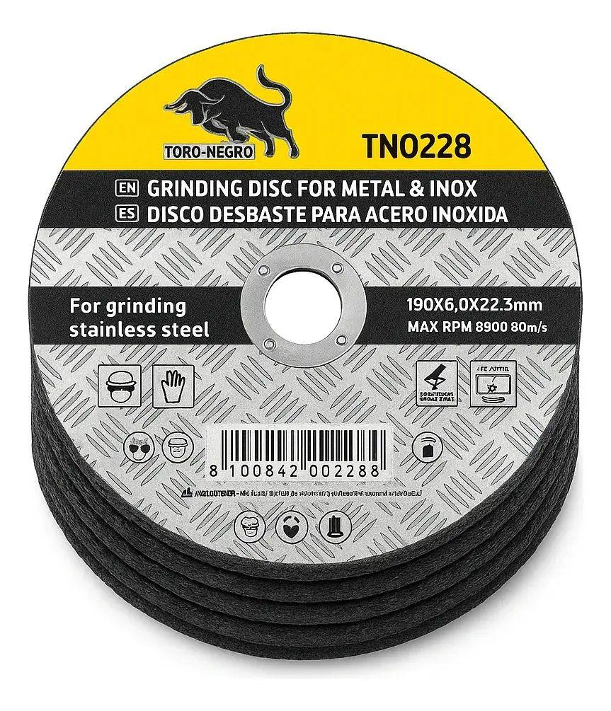 Pack 5 Discos de Desbaste 180 mm (7") x 6 mm Toro Negro-2