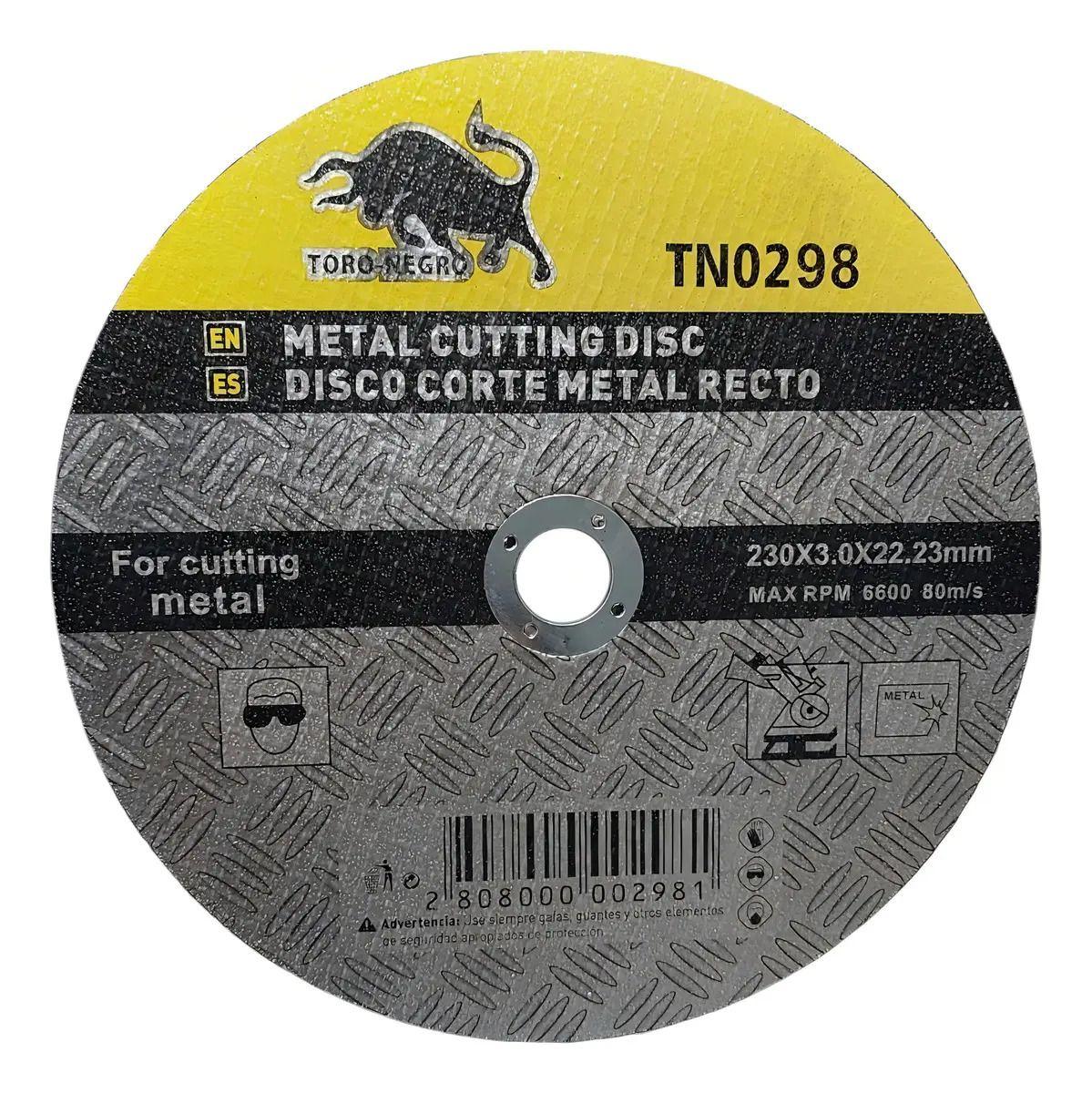 Pack 10 Discos de Corte 230 mm (9") x 3 mm Toro Negro-1