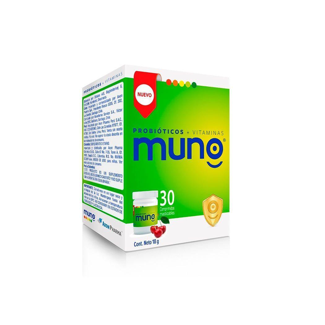 MUNO PROBIOTICOS + VITAMINAS X 30 COMPRIMIDOS MASTICABLES-0