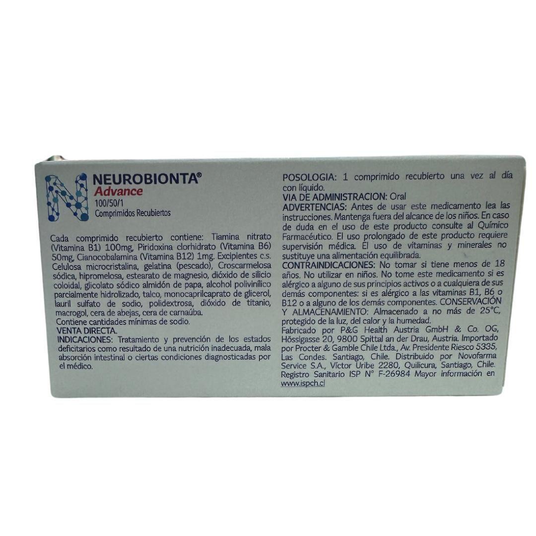 NEUROBIONTA ADVANCE 100/50/1 X 30 COMPRIMIDOS RECUBIERTOS-1