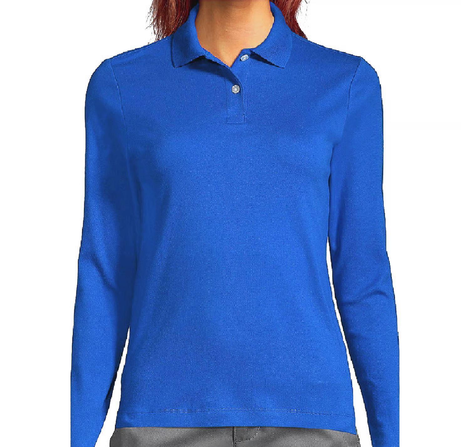 Polera Pique Mujer M/Larga Azulino, protección UV-0