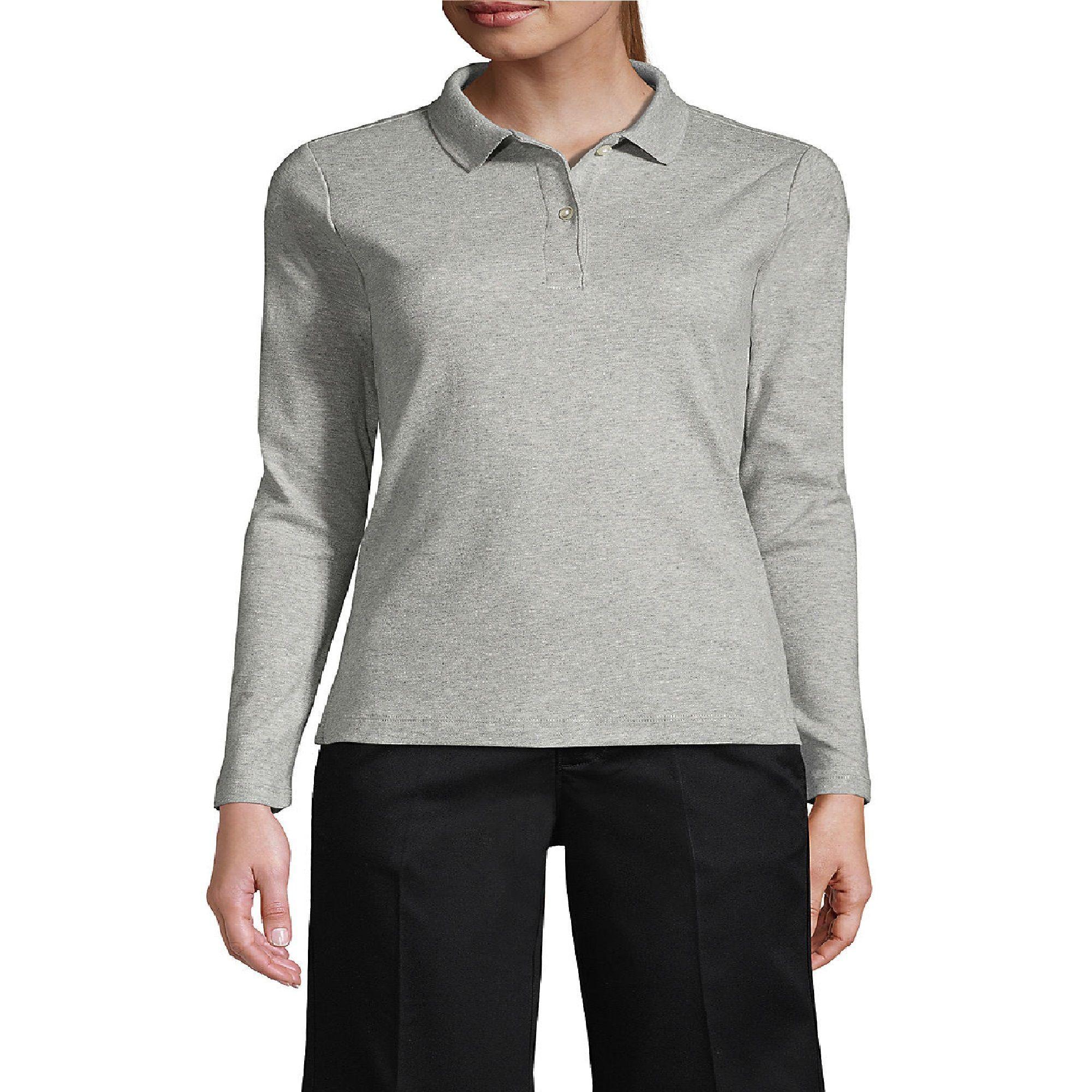 Polera Pique Mujer M/Larga Gris, protección UV-0