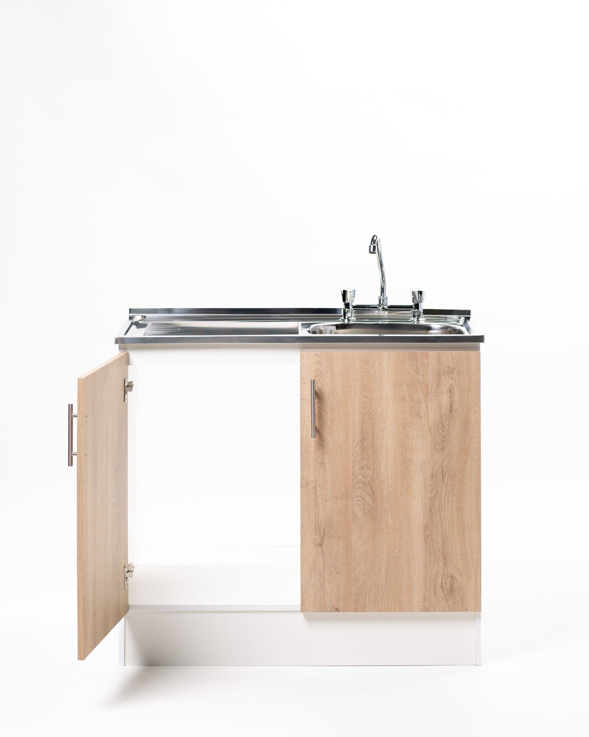 Kit Lavaplatos 2 Puertas 100 cm. Blanco Jerez Sec. Izquierdo-1