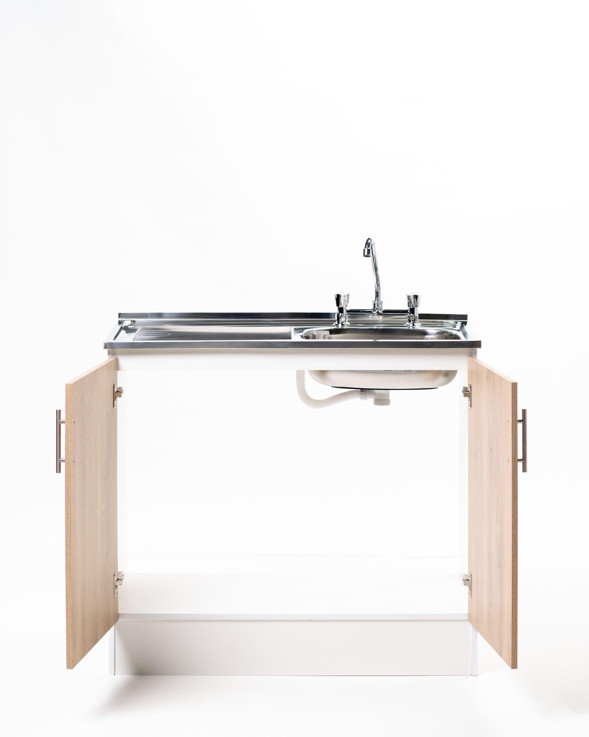 Kit Lavaplatos 2 Puertas 100 cm. Blanco Jerez Sec. Izquierdo-2