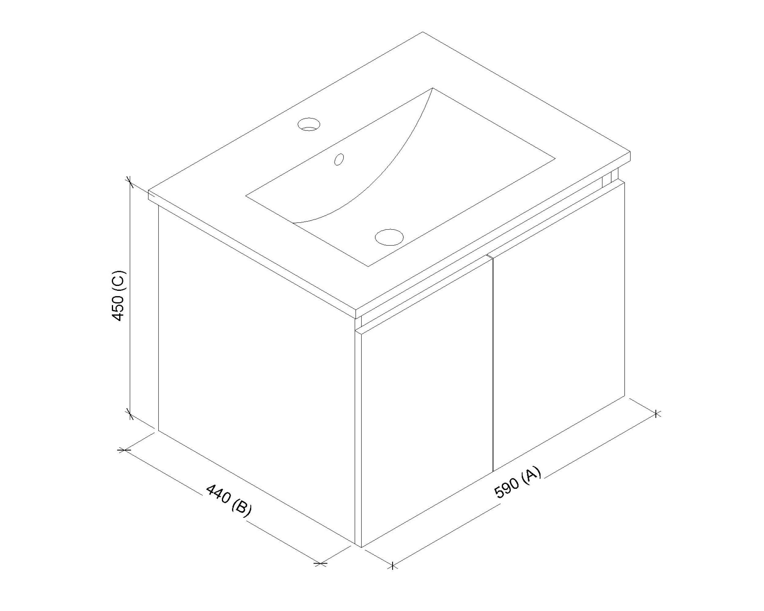 Mueble Vanitorio 61cm 2 Puertas Cocoa-5
