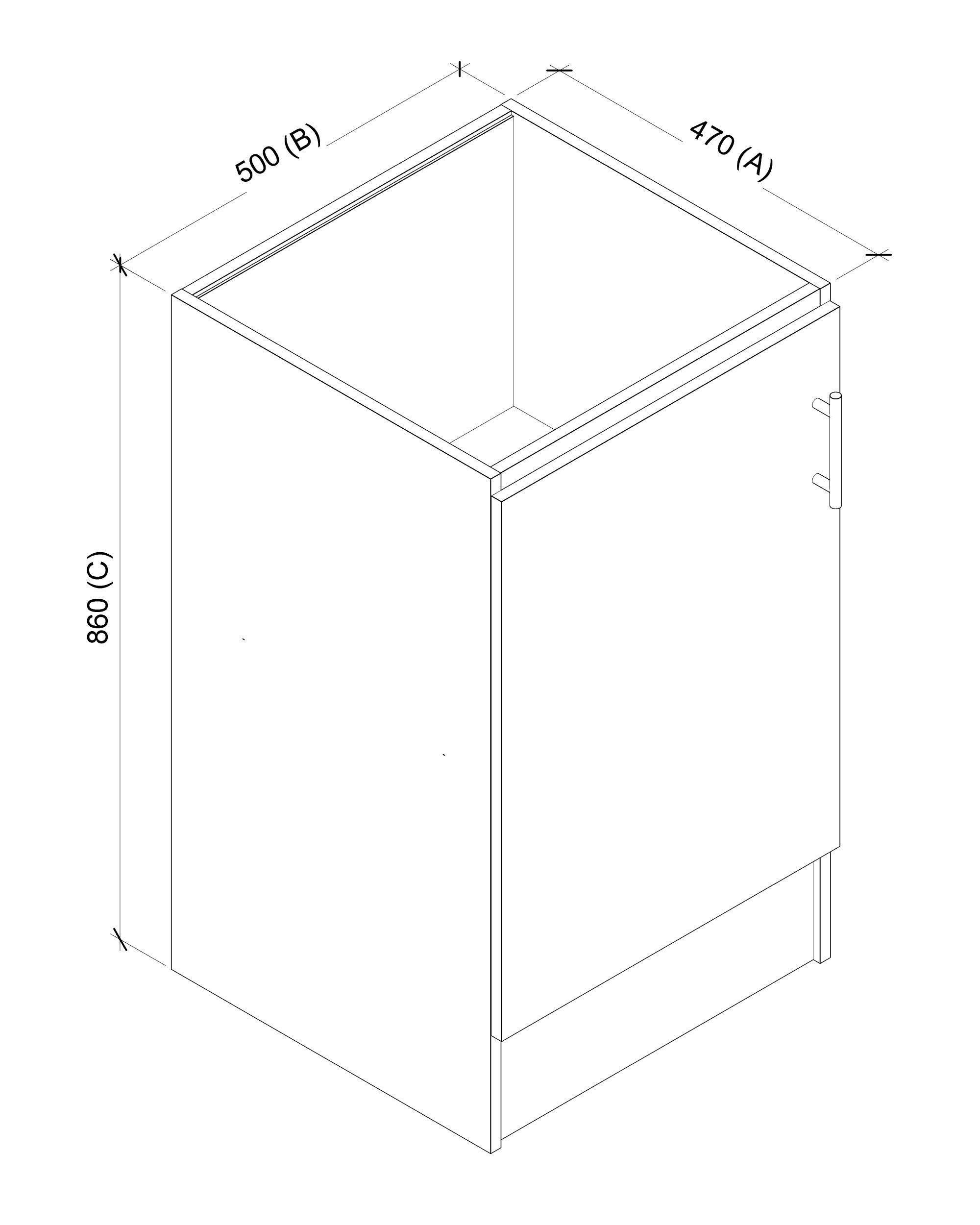Base Cocina 1 Puerta 50 cm. Apertura Izquierda-5