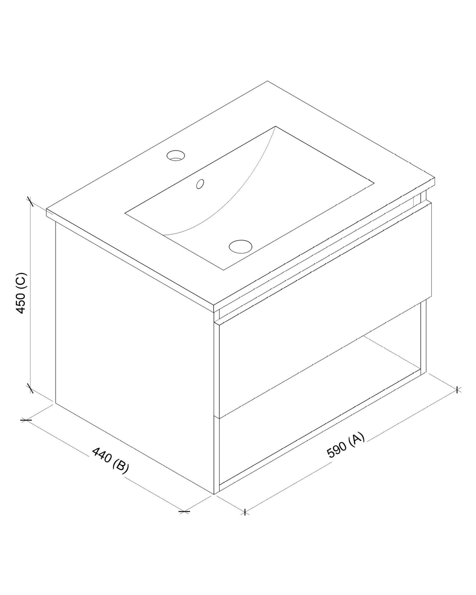 Kit Vanitorio 61cm 1 Cajón Jerez-5