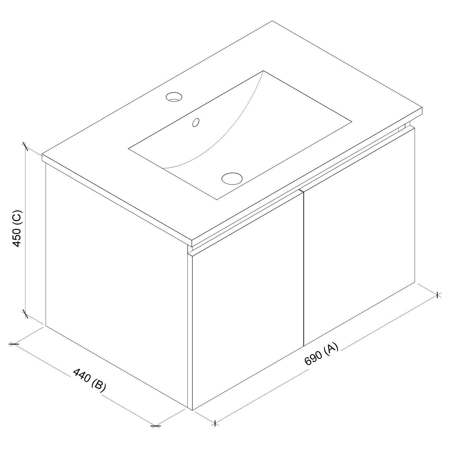 Mueble Vanitorio 71cm 2 Puertas Cocoa-5