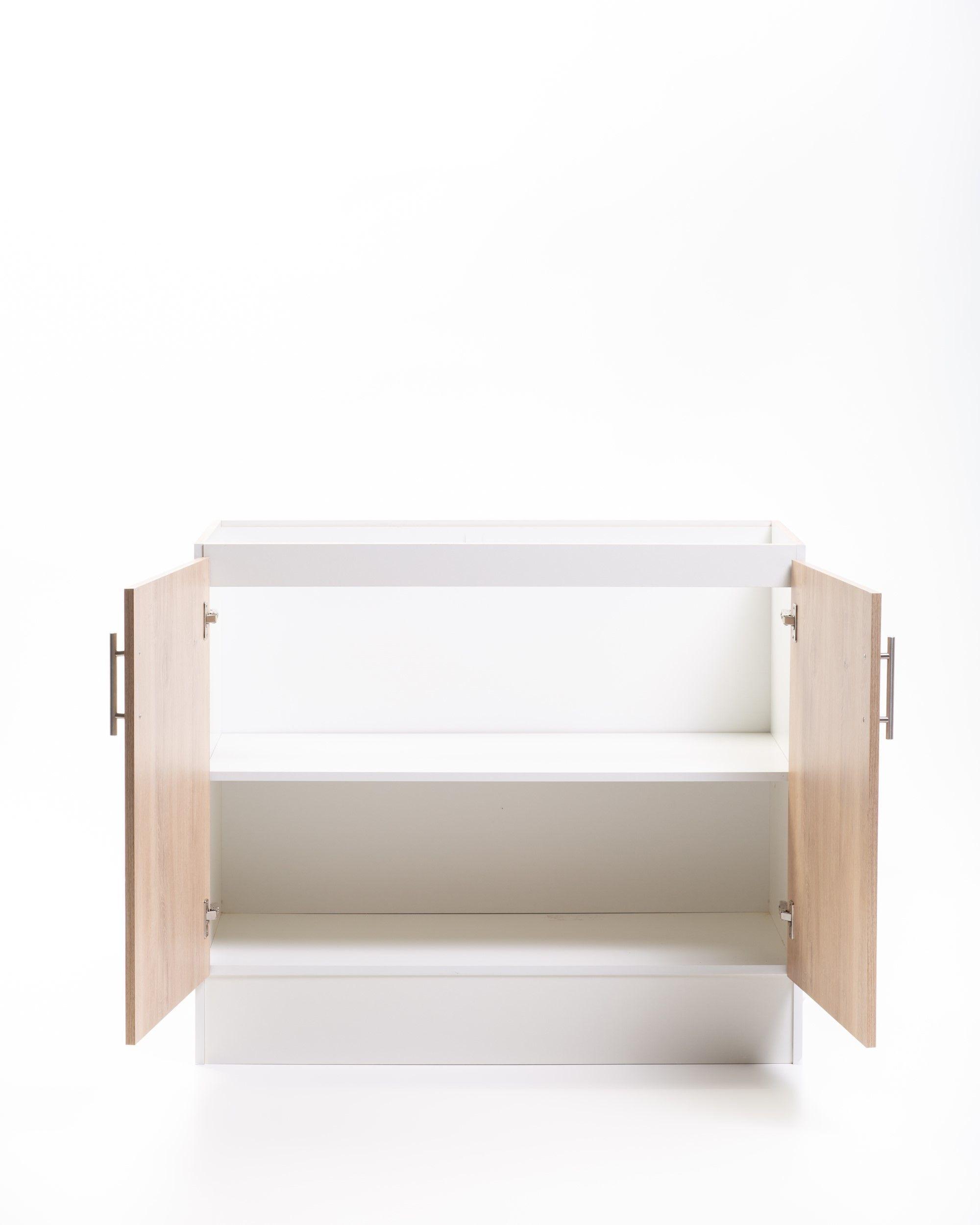 Base Cocina 2 Puertas 100 cm. Bco/Jerez-3