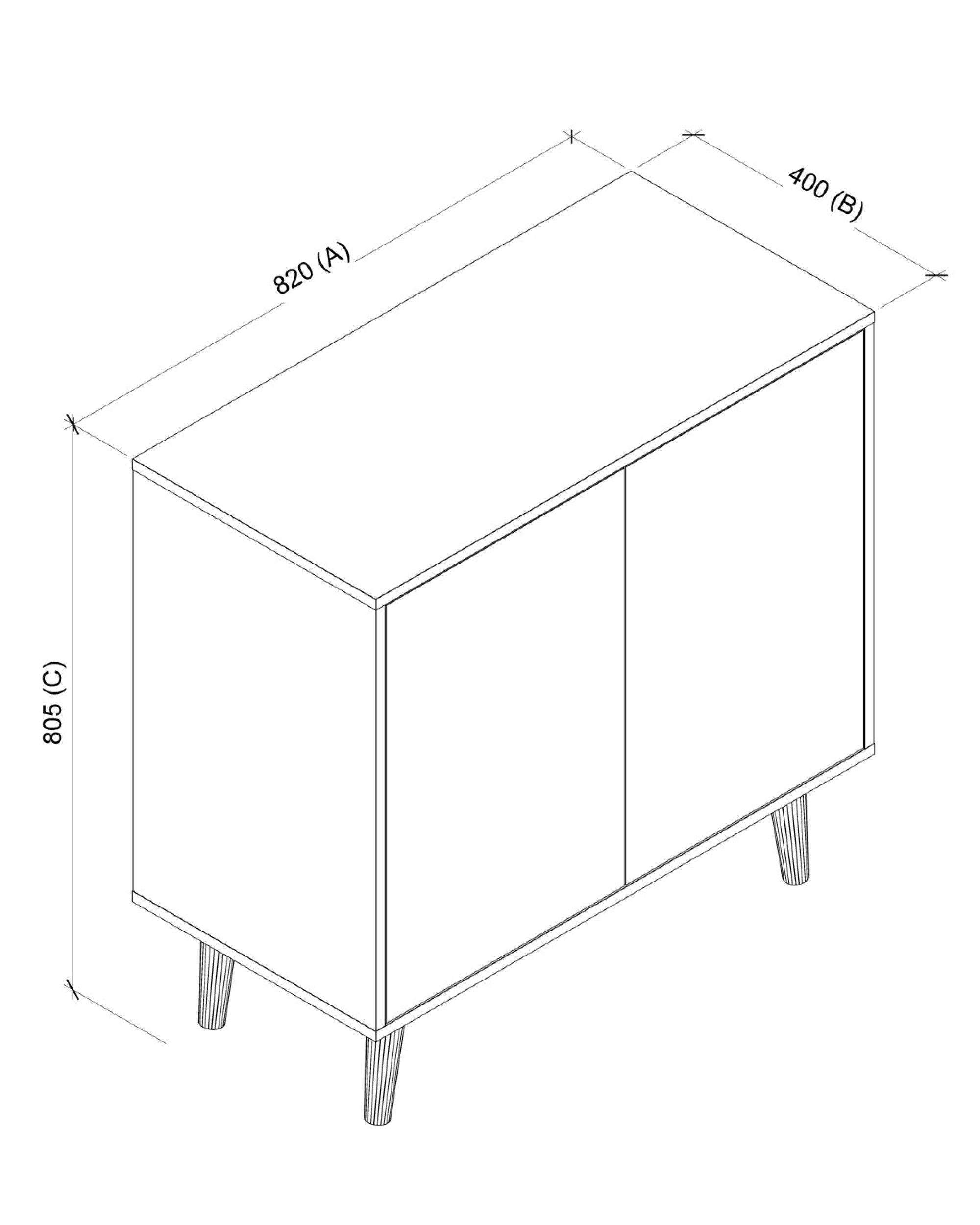 Buffet Kanso 2 Puertas Jerez/Blanco-7