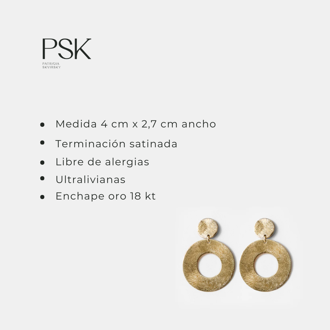 Aro Mujer Enchape Oro 18kt Psk Circulo Satinado Verónica-1