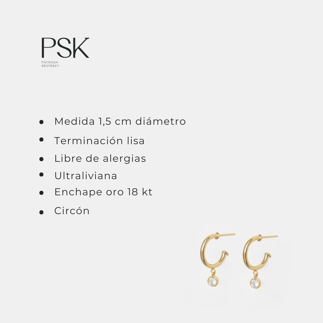 Argolla Mujer Enchape Oro 18kt Circon Psk Joyas Chic flo-3