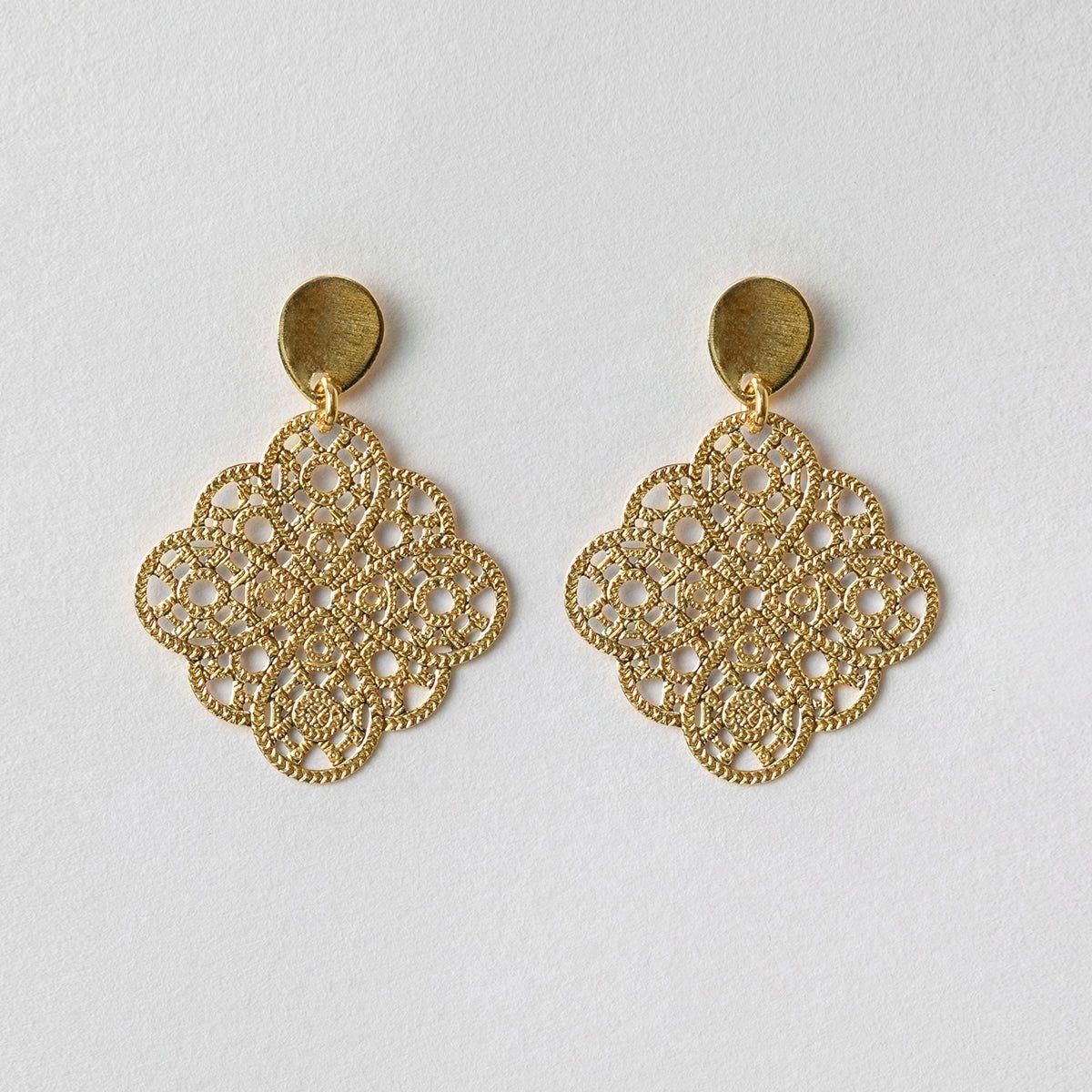 Aro Mujer Enchape oro 18kt  Mandala Satinada Psk Joyas Luz-0