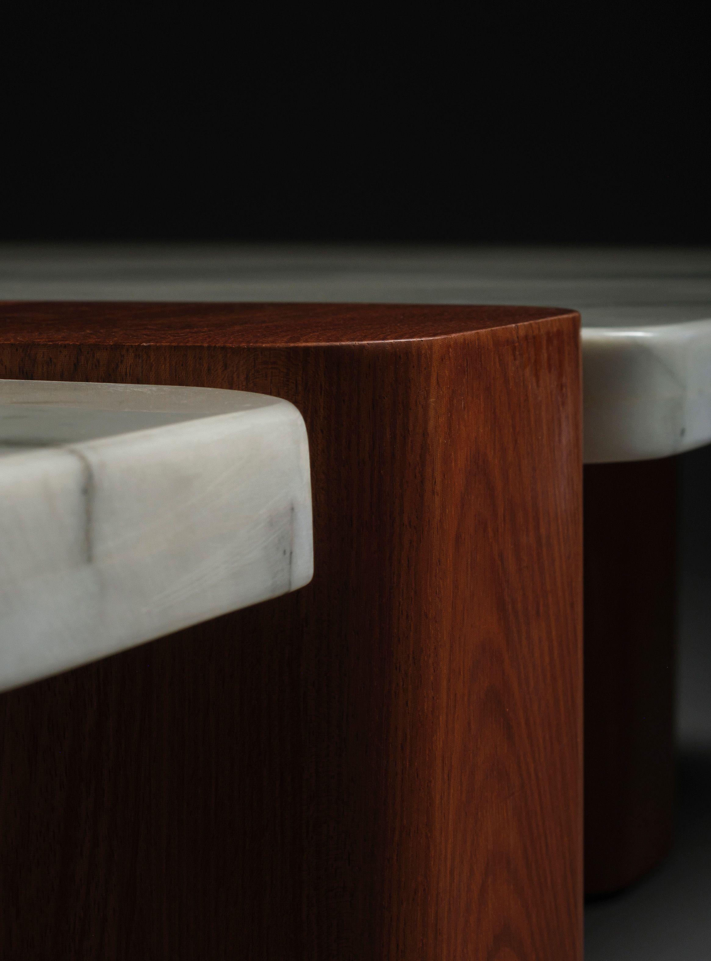 Mesa de centro de madera y mármol Milano-6
