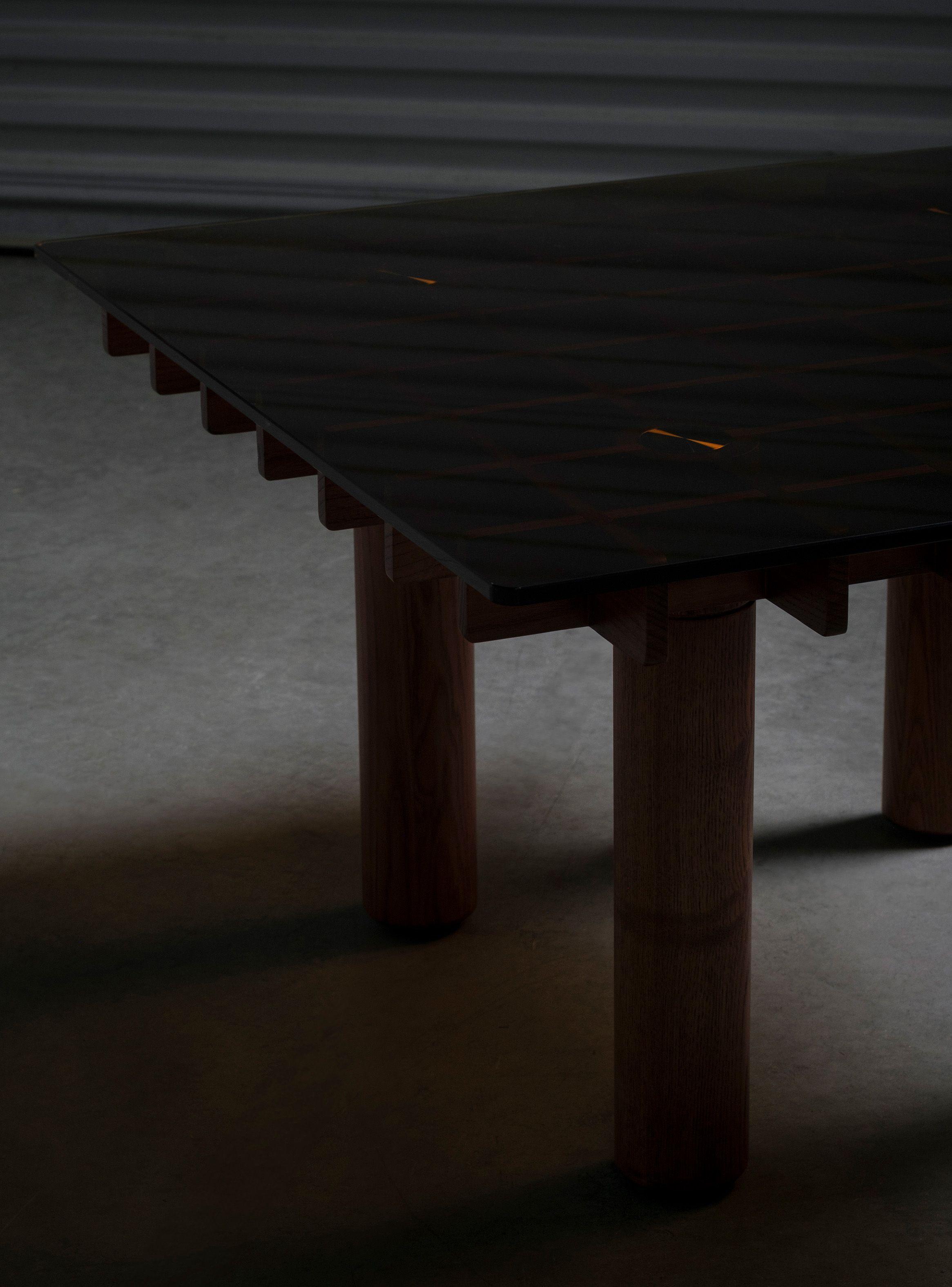 Mesa de centro de madera de palo de rosa y vidrio Lennon-3