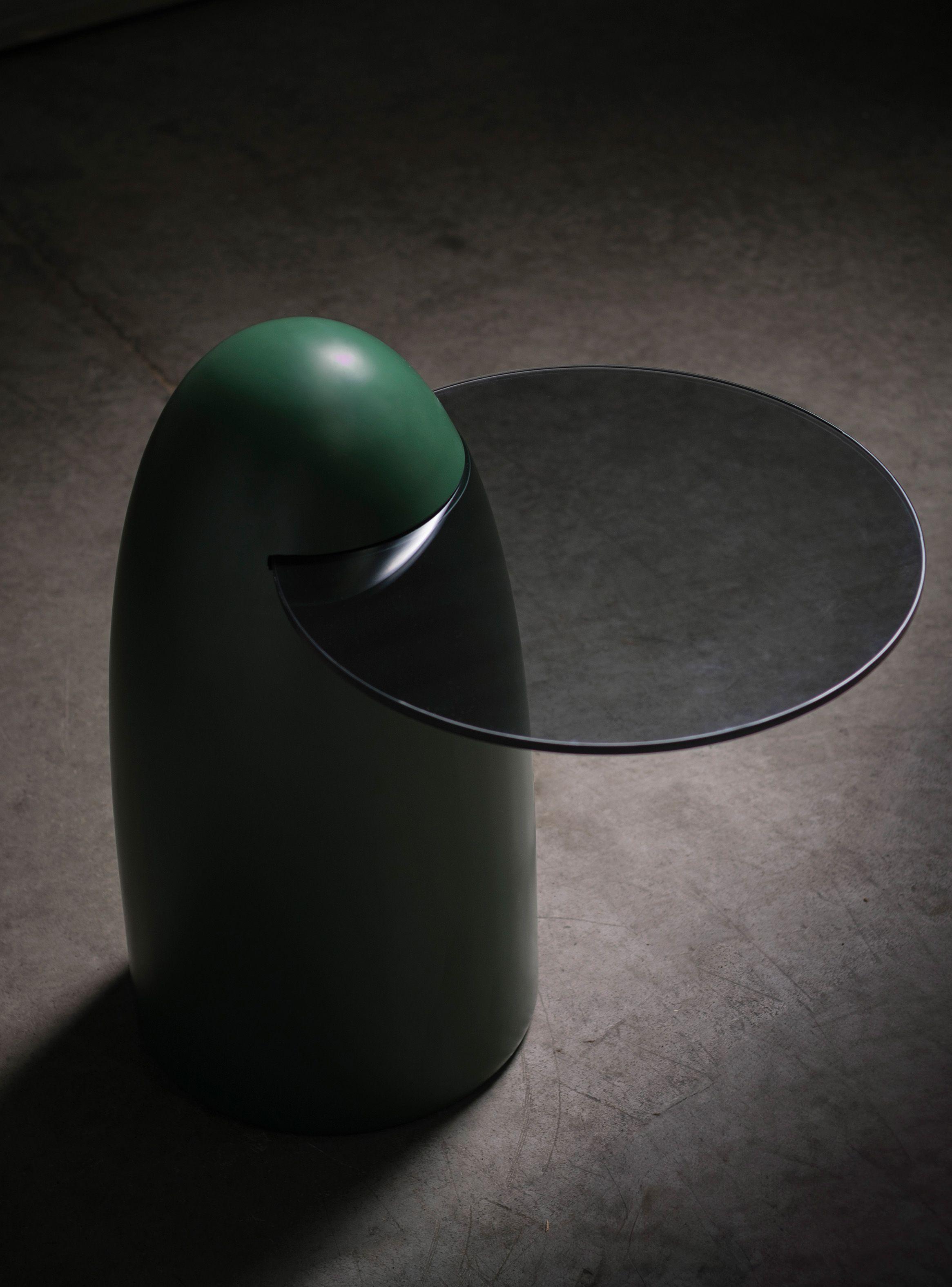 Mesa auxiliar de madera con tablero de vidrio Dakota-3